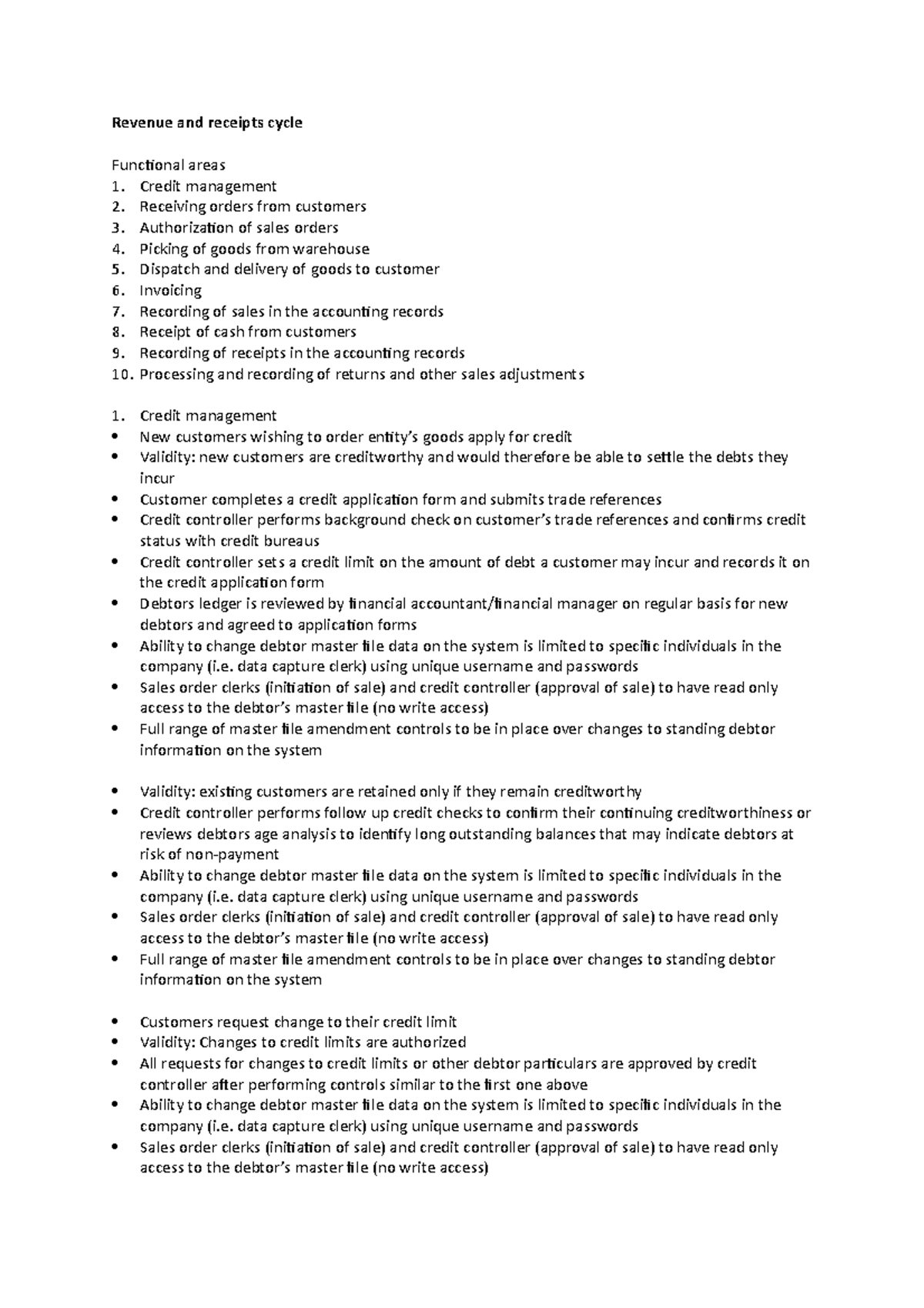 1.3.1. Revenue and receipts cycle - Revenue and receipts cycle ...