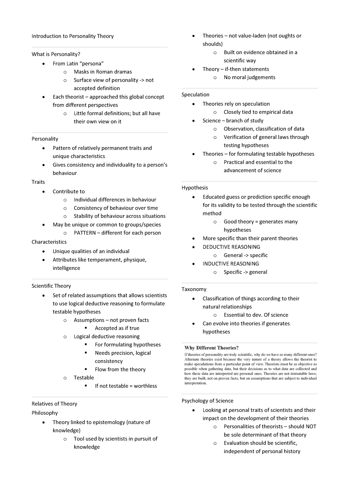 Introduction to Personality Theory - Introduction to Personality Theory ...