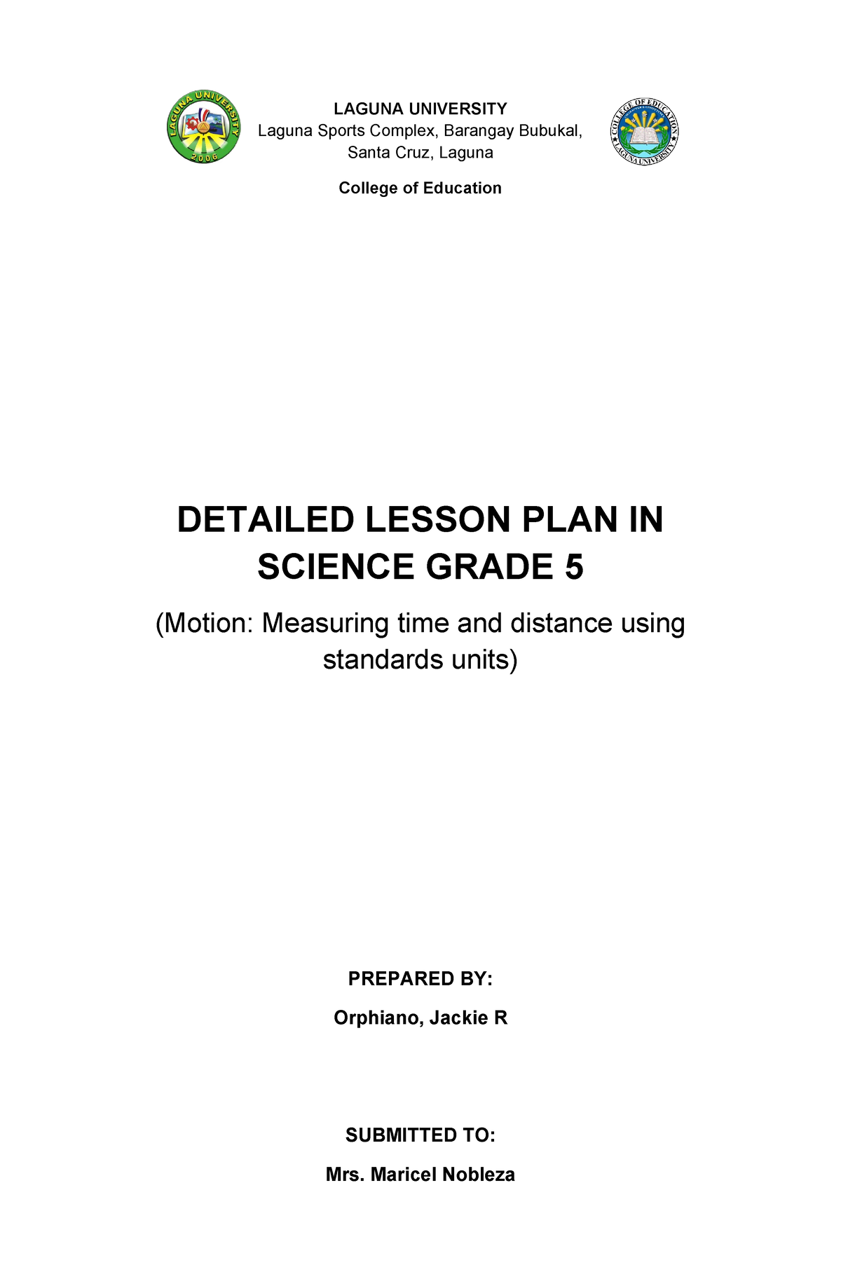 5Es-Detailed-Lesson-Plan Science 5 W2 - LAGUNA UNIVERSITY Laguna Sports ...