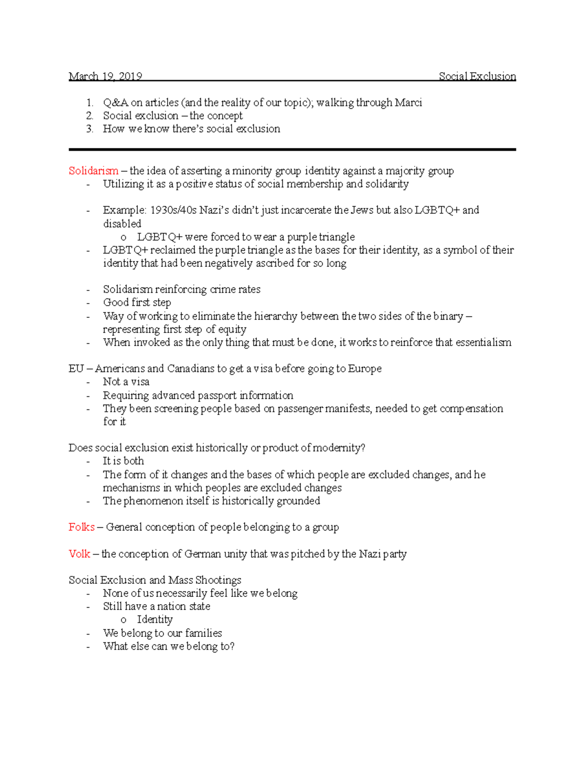 SOCI 1020 Week 10 Lecture Notes - 2019 - March 19, 2019 Social ...