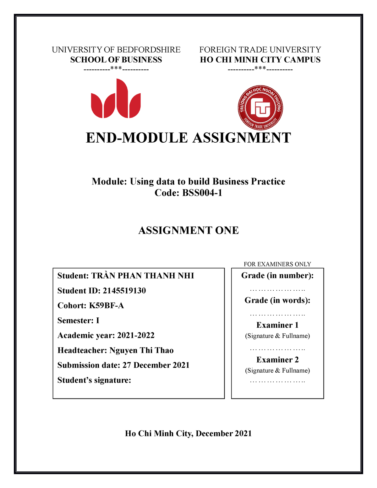 business dissertation module bedfordshire university