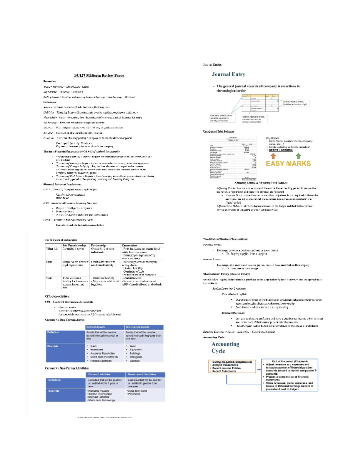 Study Sheet Bu127 - BU127 - Studocu