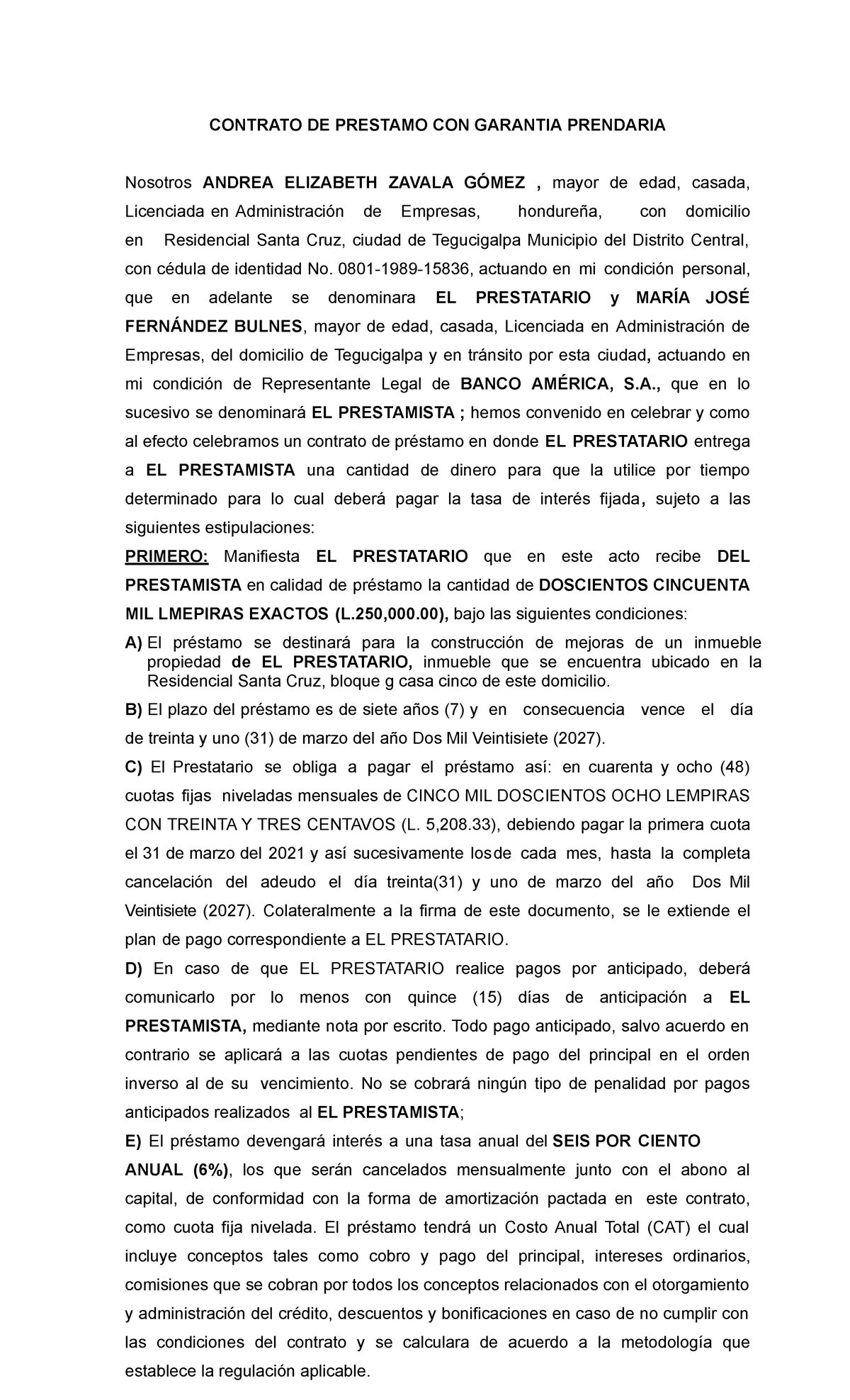 Contrato De Prestamo Con Garantia Prendaria 1 Contrato De Prestamo Con Garantia Prendaria 1441