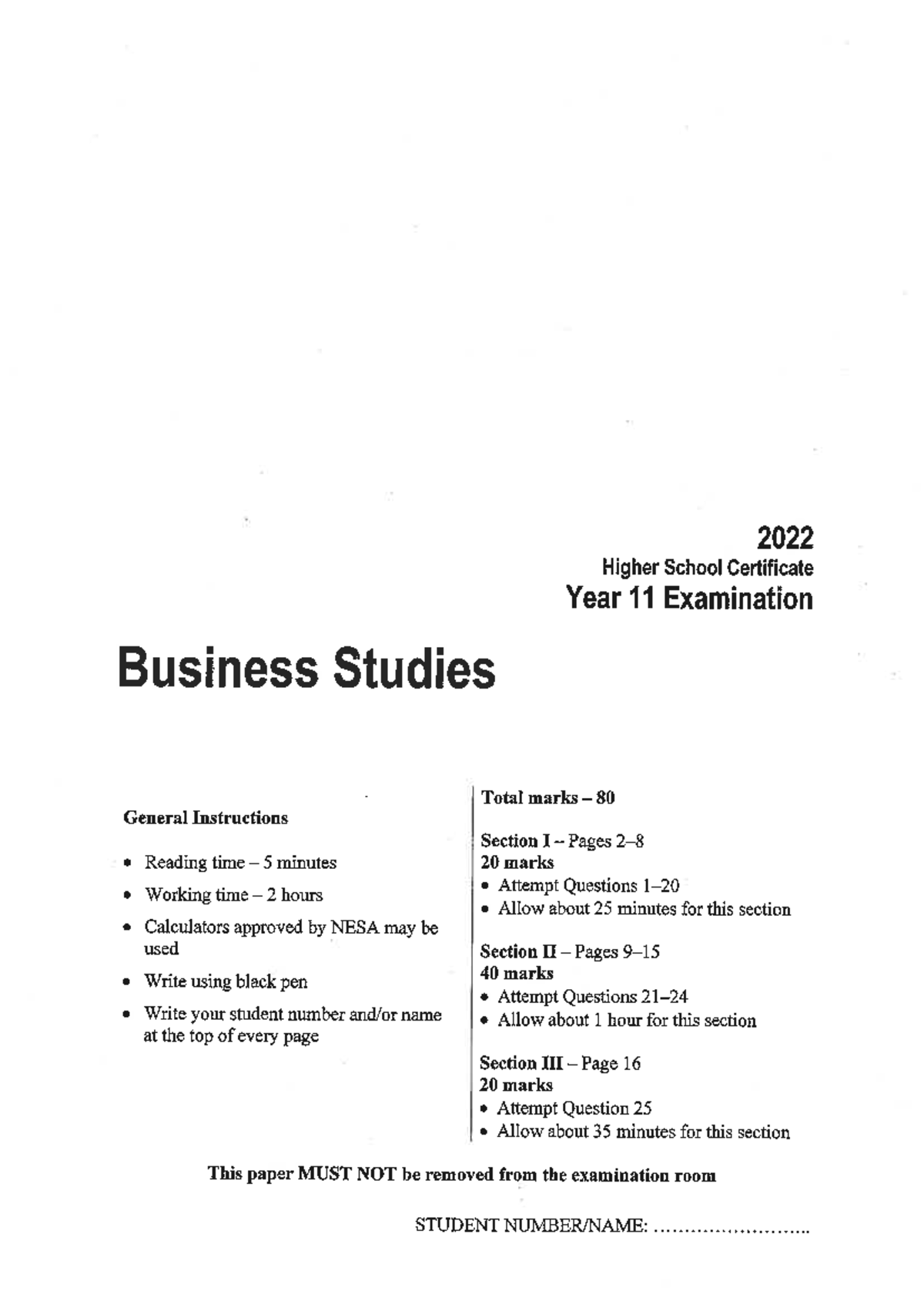 2022 Preliminary Independant exam - 2022 Higher School Certificate Year ...