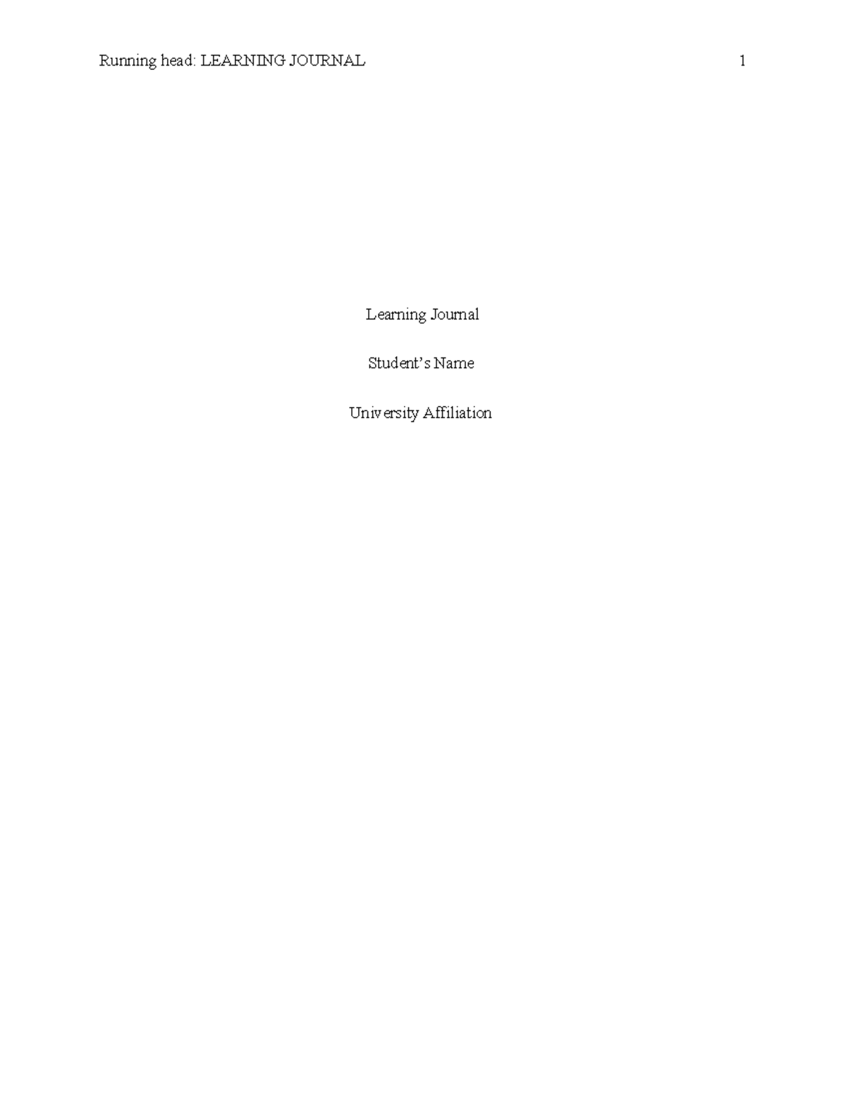 Learning Journal - This is my coursework, which forms part of my work ...