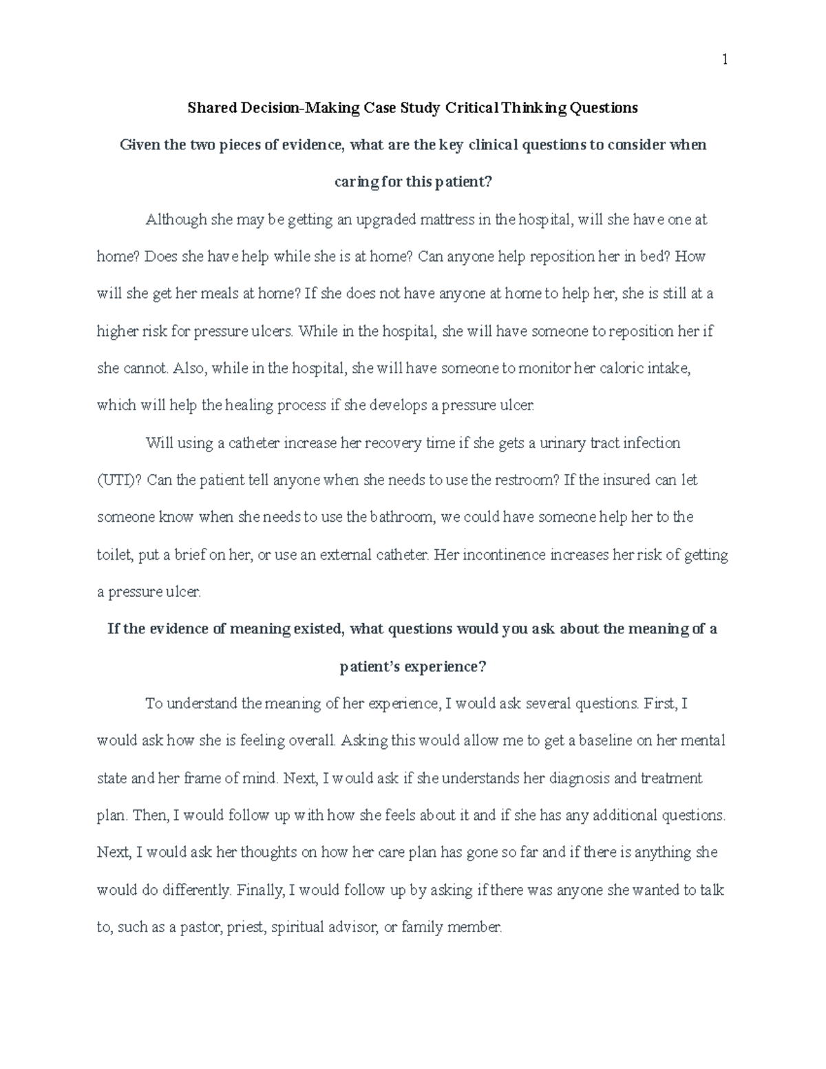 Shared Decsion Making Case Study - Shared Decision-Making Case Study ...