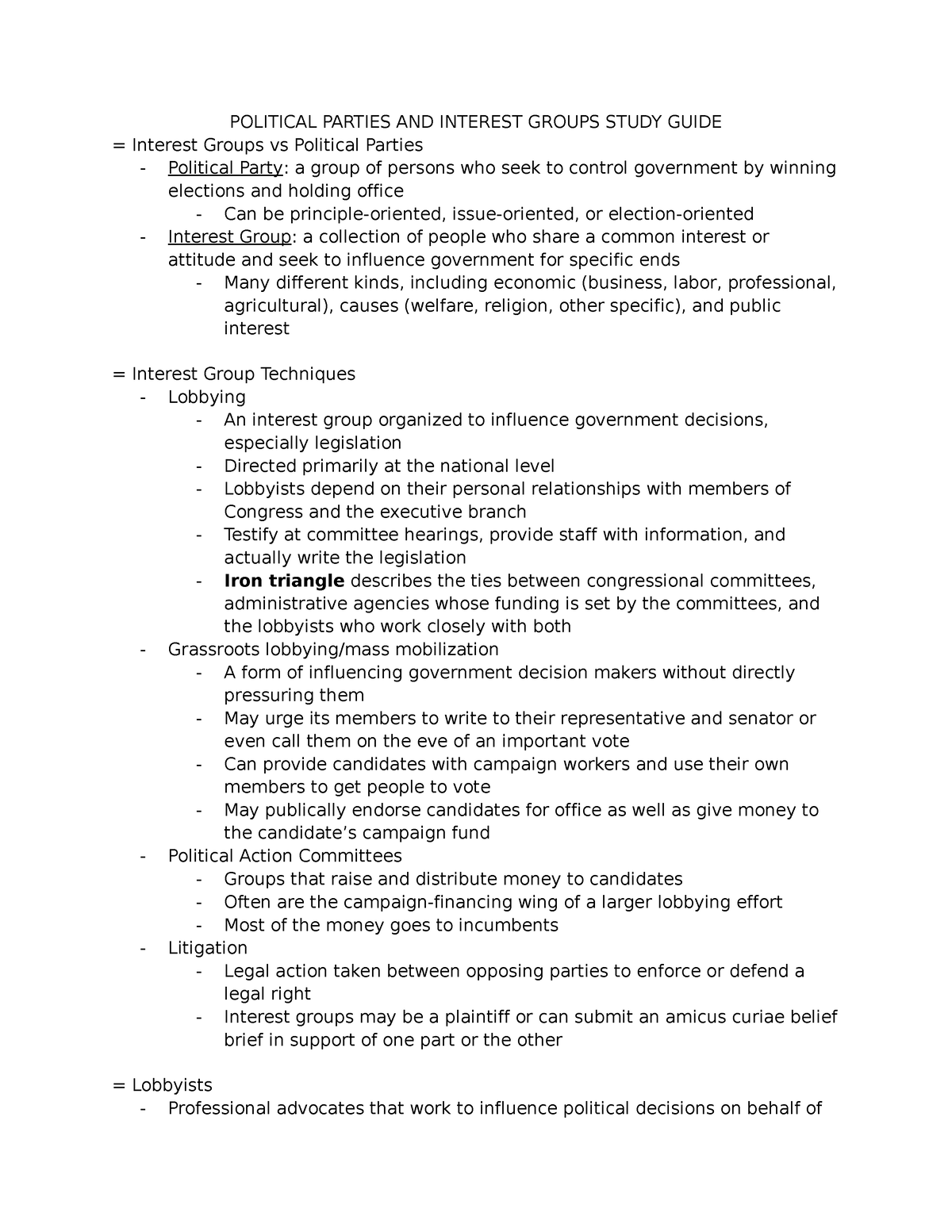 ap gov argumentative essay interest groups