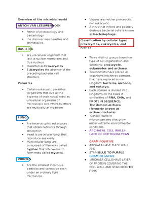Review Notes Chapter 7 Microbiology - REVIEW NOTES IN MICROBIOLOGY ...
