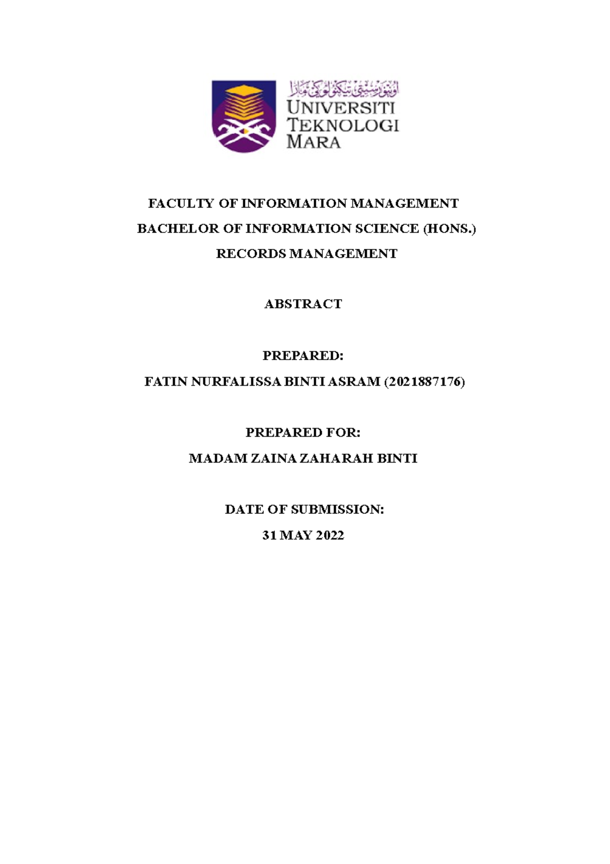 Imc 451 Assignment 1 Faculty Of Information Management Bachelor Of Information Science Hons Imc 451 Assignment 1 Faculty Of Information Management Bachelor Of Information Science Hons