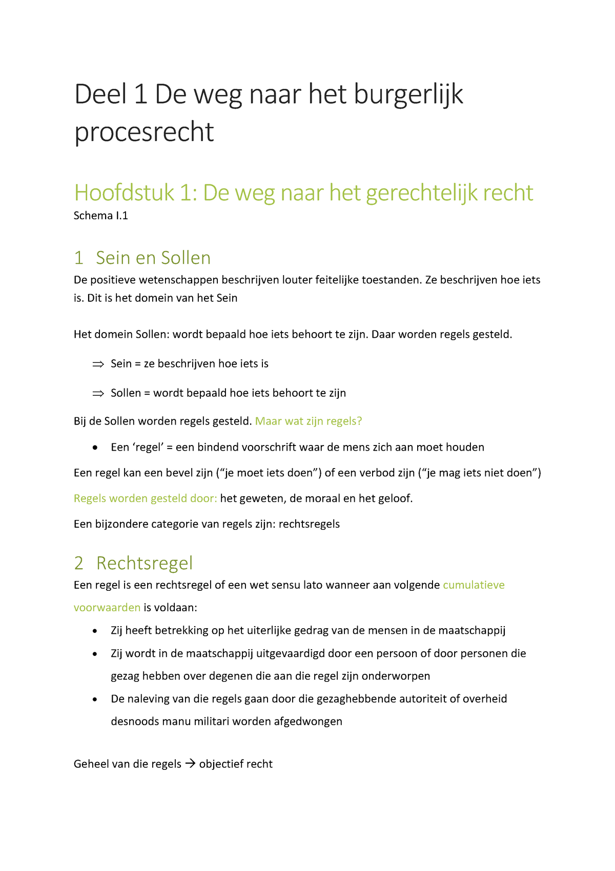 Samenvatting - Deel 1 De Weg Naar Het Burgerlijk Procesrecht Hoofdstuk ...