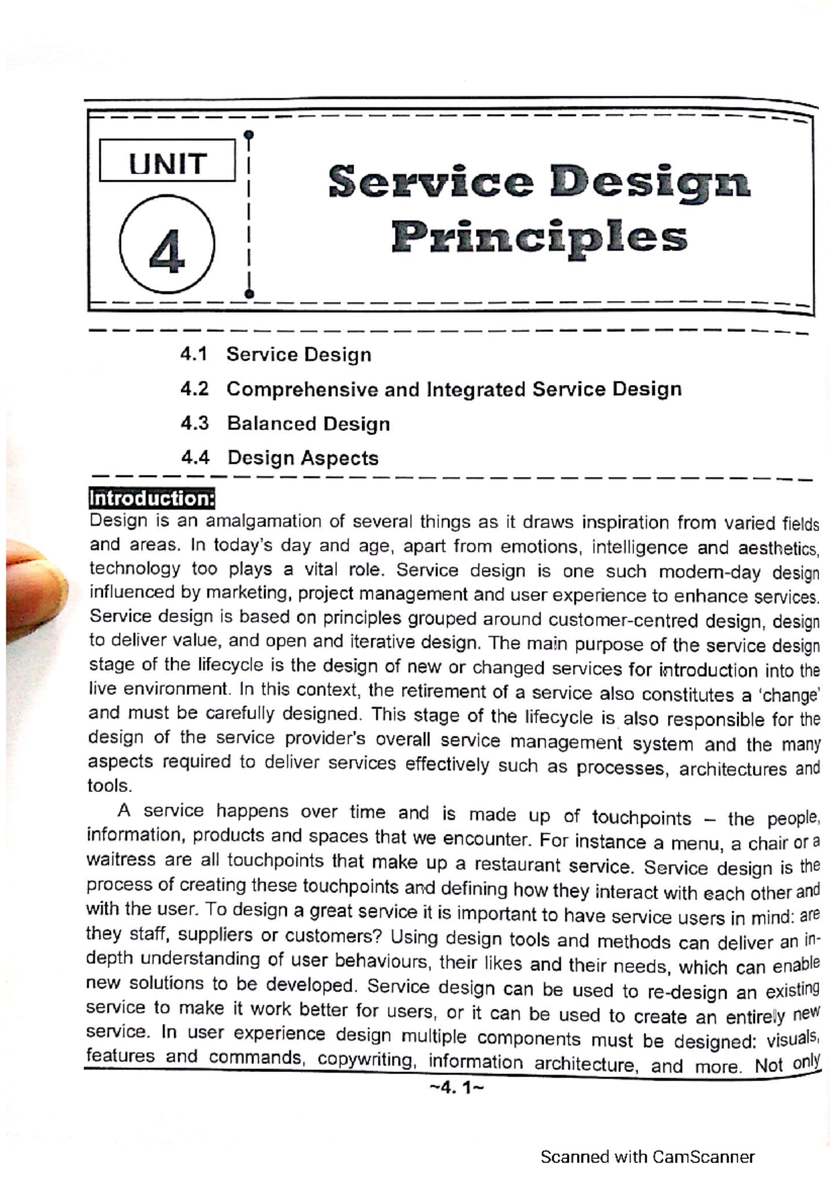 OSCM Services Operations Management Sem 3 Unit 4 - UNIT Service Design ...