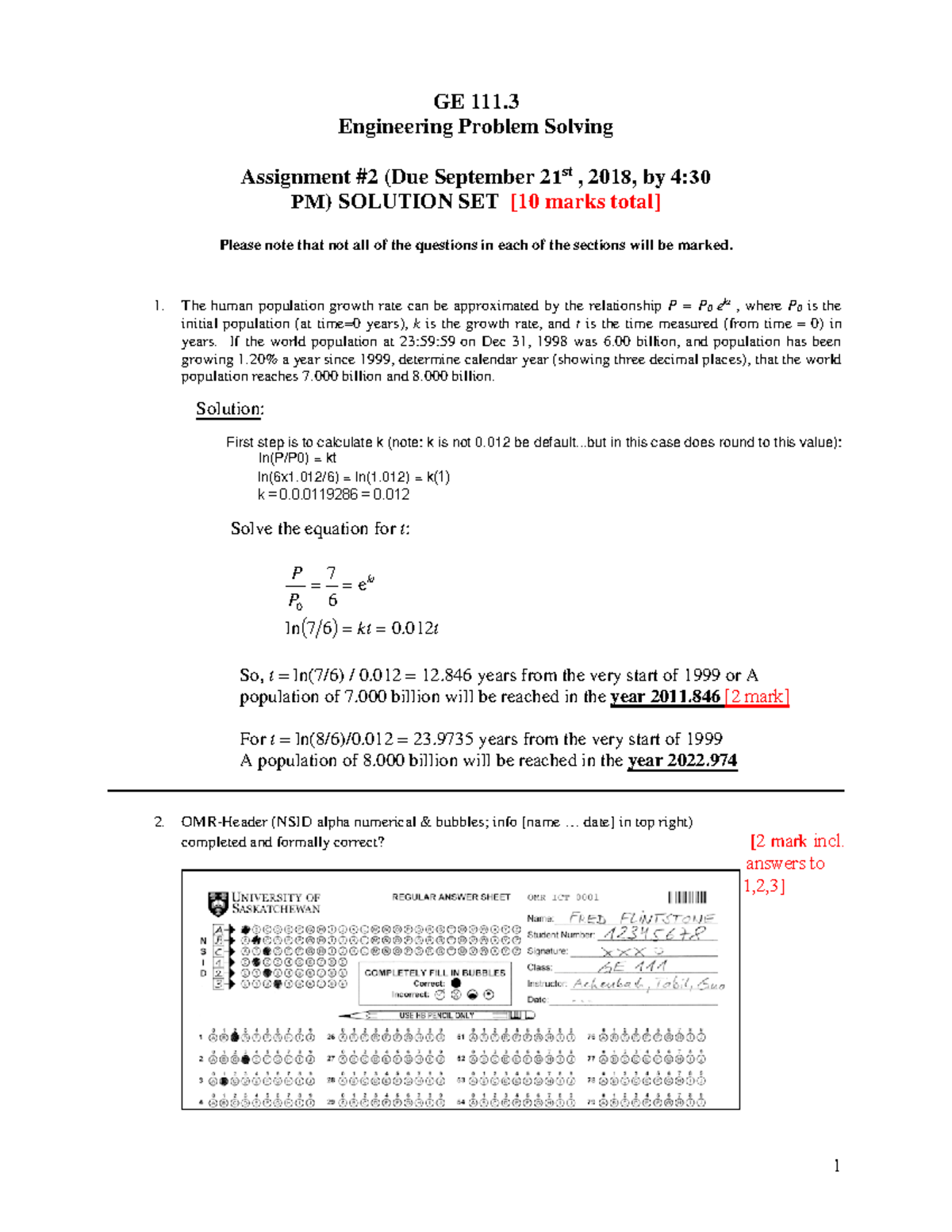 02 Assign Solution 2018 SVersion - GE Engineering Problem Solving ...