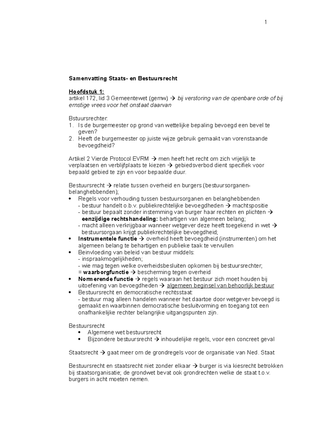 Periode 1.4 Staats- En Bestuursrecht - 1 Samenvatting En Bestuursrecht ...