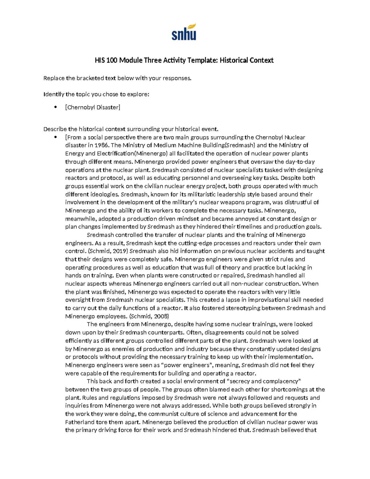 3-1 Assignment - 3-1 - HIS 100 Module Three Activity Template ...