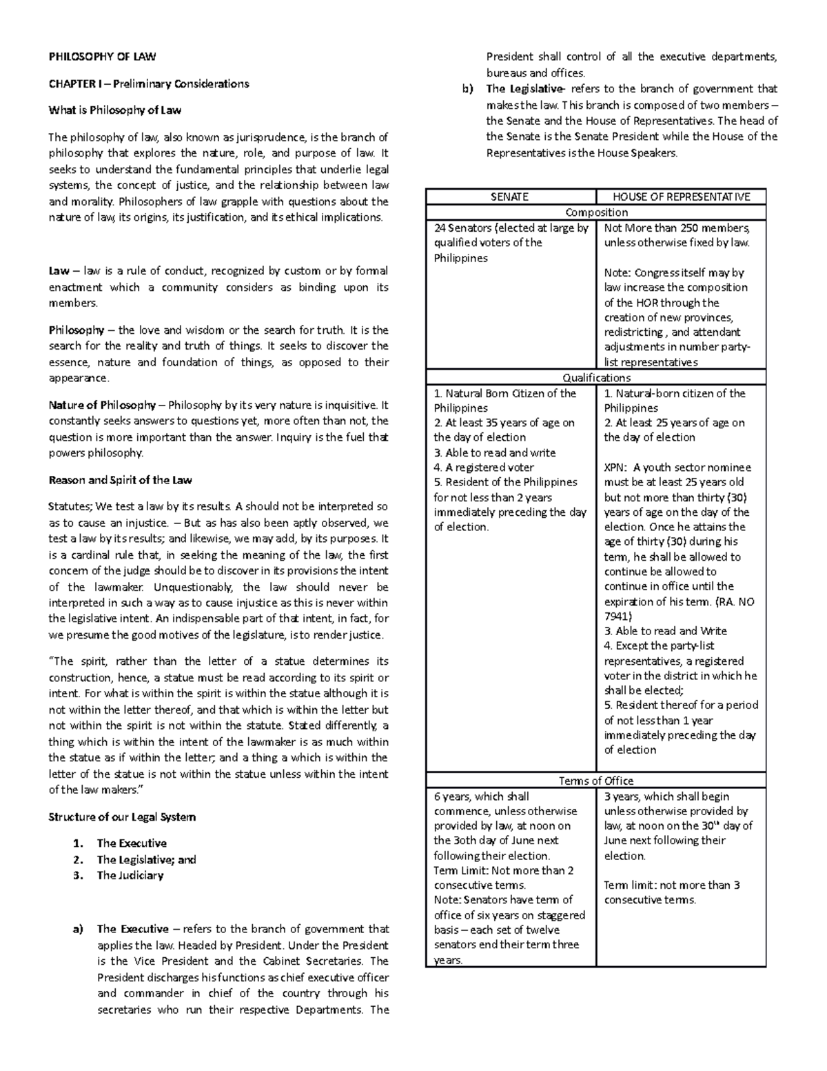 Midterm Notes - PHILOSOPHY OF LAW CHAPTER I – Preliminary ...