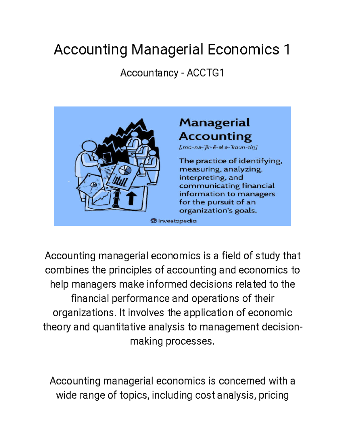 Accounting ACCTG1 Module 3 Accounting Managerial Economics - Accounting ...