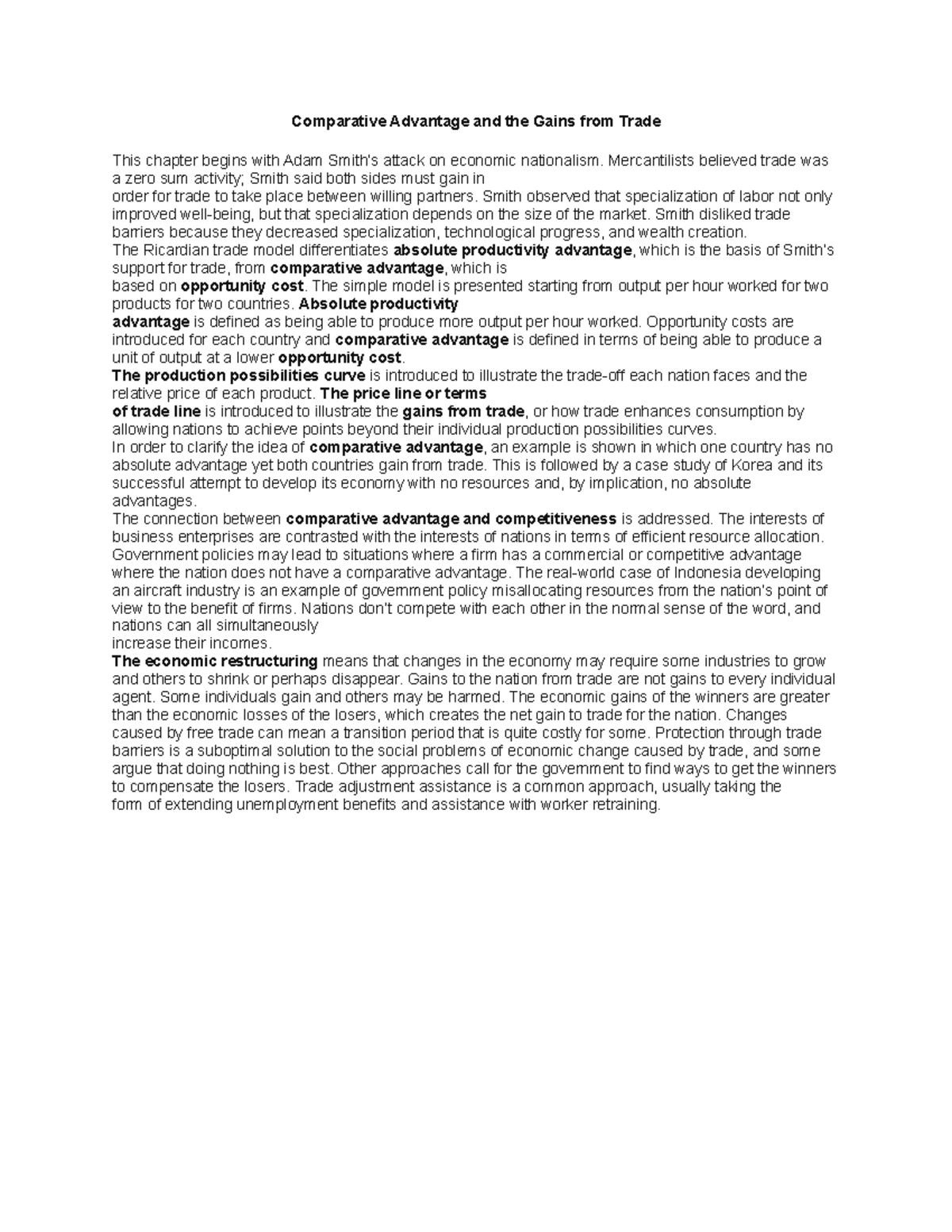 Chapter 3 - Comparative Advantage and the Gains from Trade ...