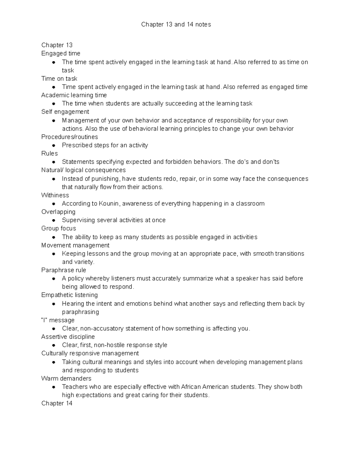 Chapter 13 And 14 Notes - These Are Helpful With The Exam As Well ...