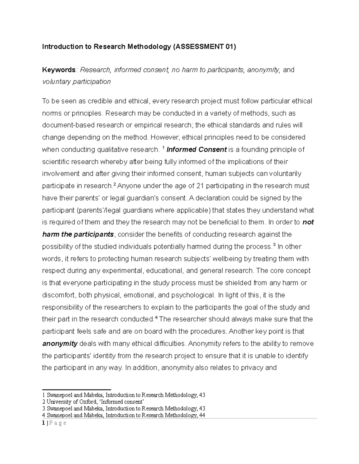 Irm1501 Assessment 1 Introduction To Research Methodology Assessment 01 Keywords Research