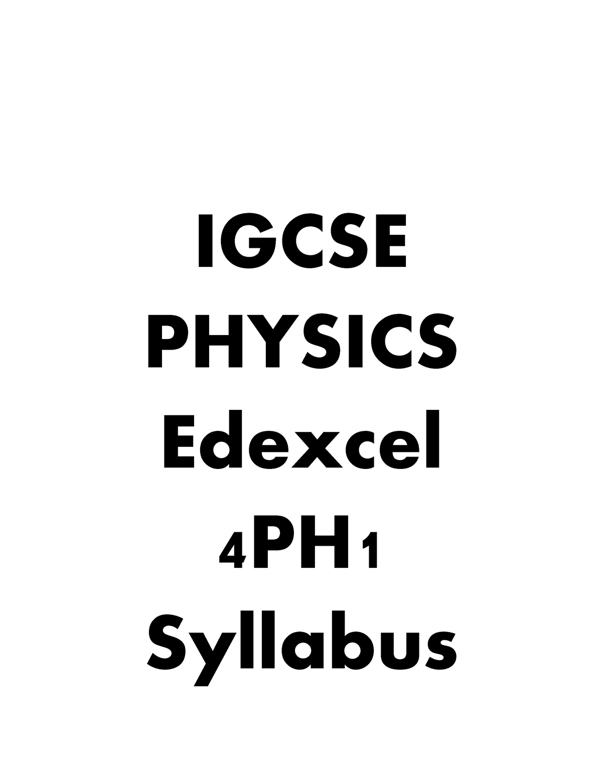 Notes 2024 edexcel IGCSE PHYSICS Edexcel 4PH Syllabus centimeter