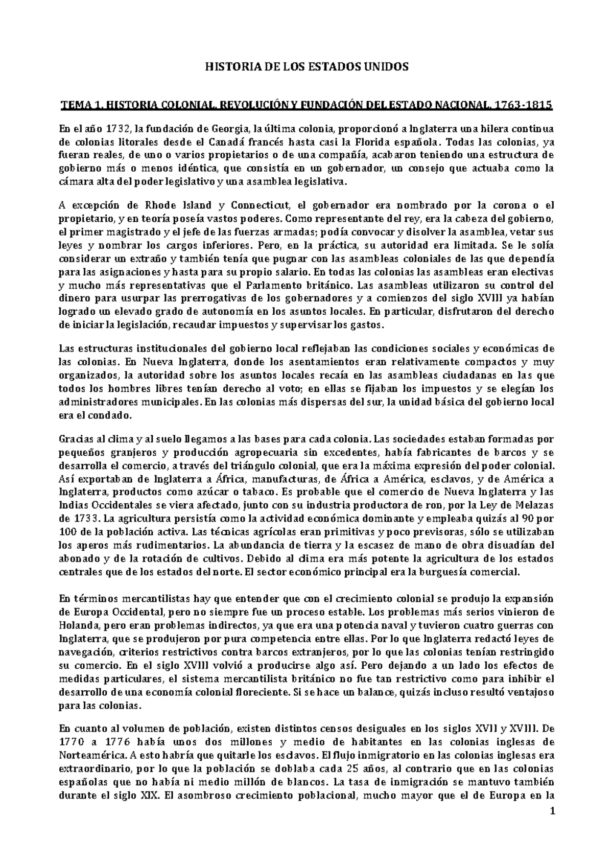 Historia eeuu - HISTORIA DE LOS ESTADOS UNIDOS TEMA 1. HISTORIA ...