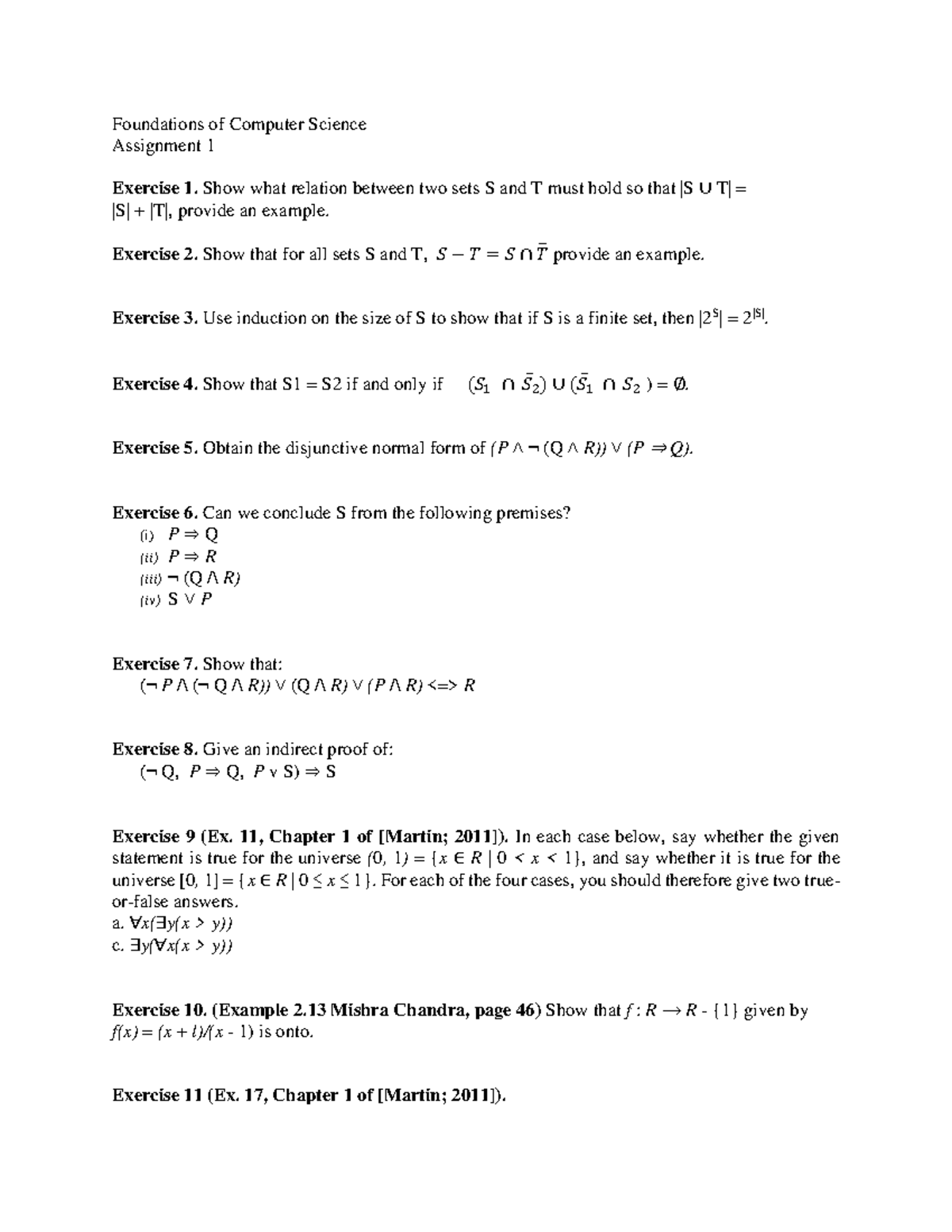 computer science assignment statement definition