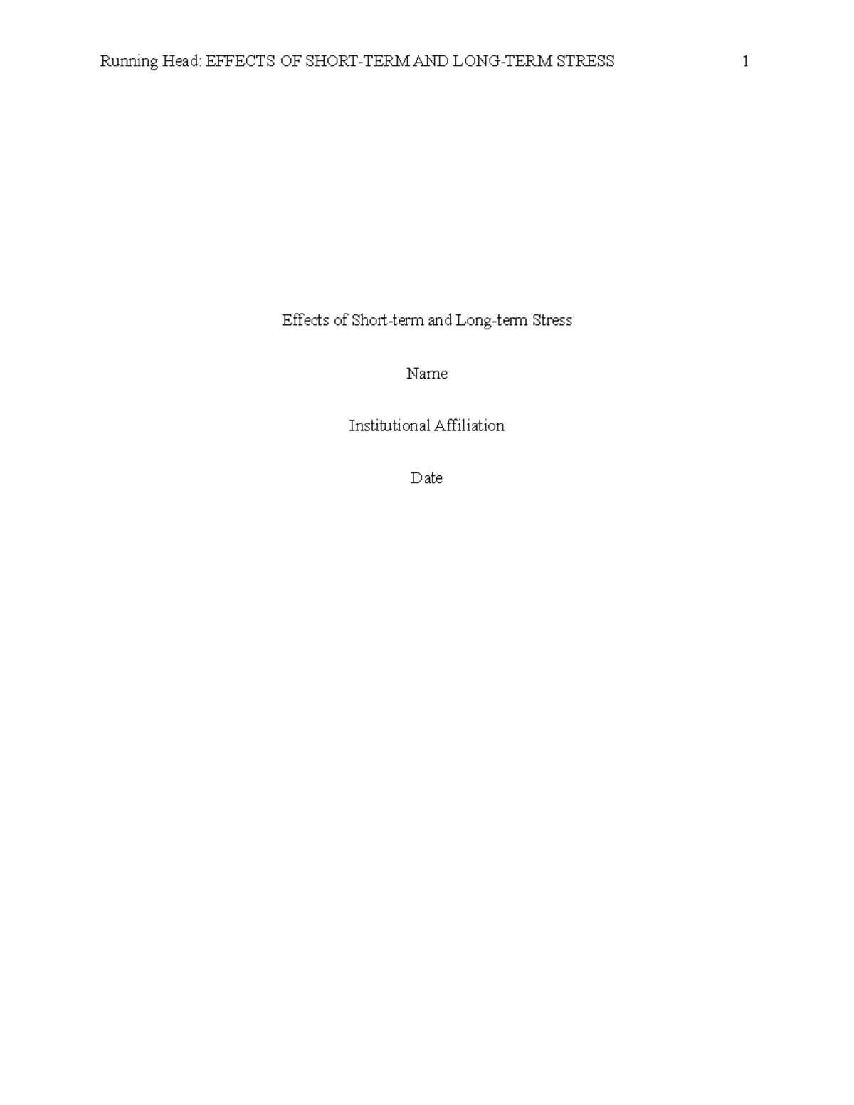 effects-of-short-term-and-long-term-stress-running-head-effects-of