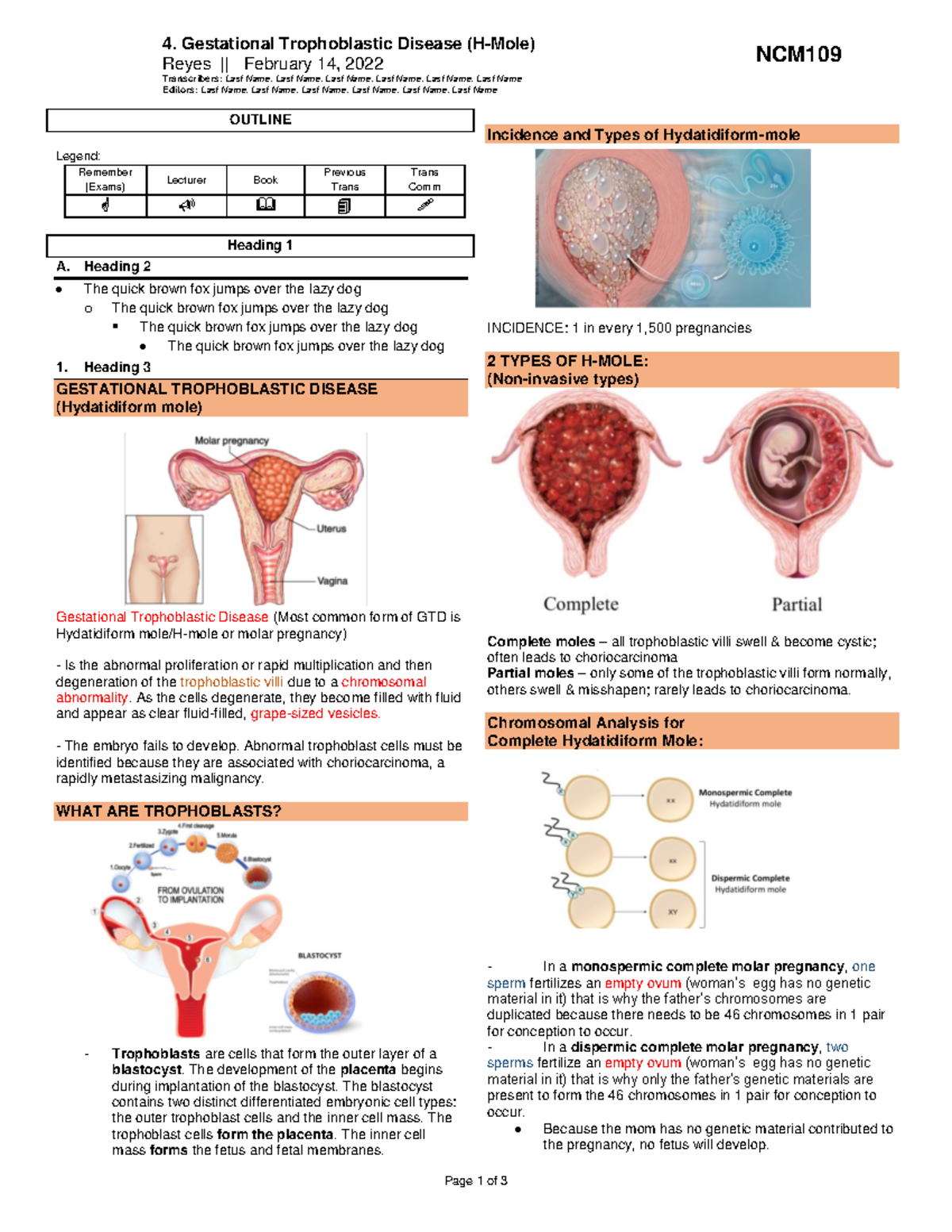 4. Gestational Trophoblastic Disease (Hydatidiform mole) - 4 ...