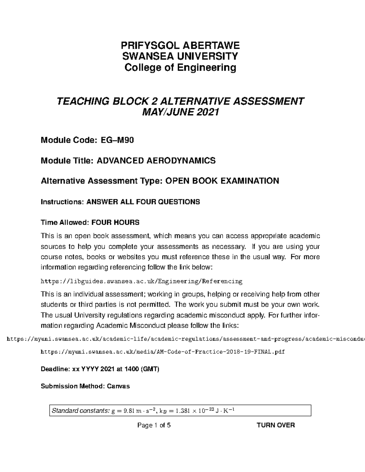 EG-M90 Alternative Assessment 20-21 - PRIFYSGOL ABERTAWE SWANSEA ...