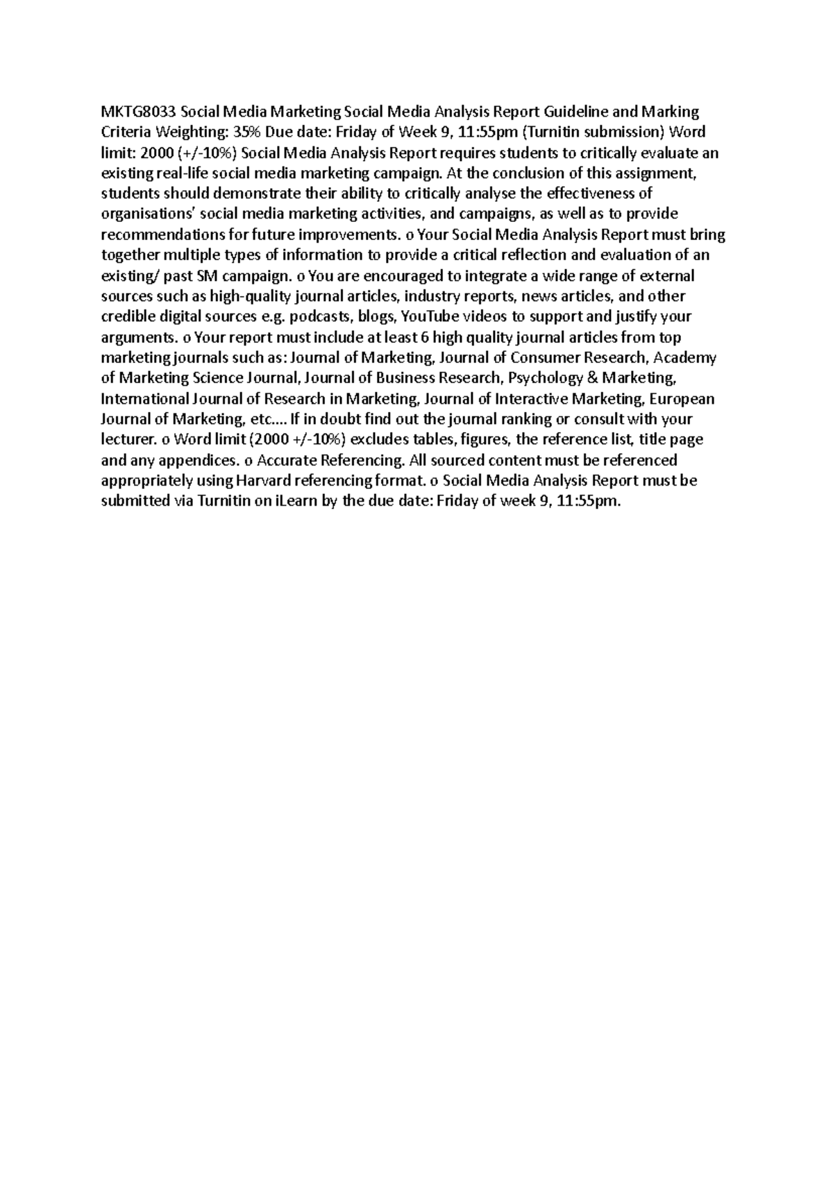 1 - Assignment 1 - MKTG8033 Social Media Marketing Social Media ...