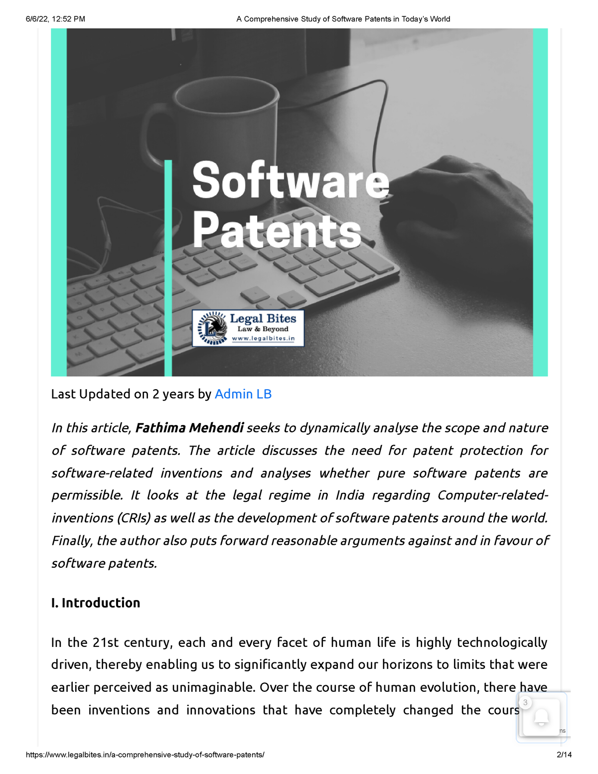 software patent essay