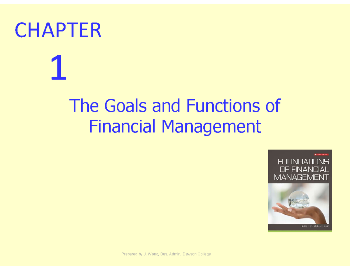 Ch 1 - Pdf Of Chapter 1 - CHAPTERCHAPTER The Goals And Functions Of ...