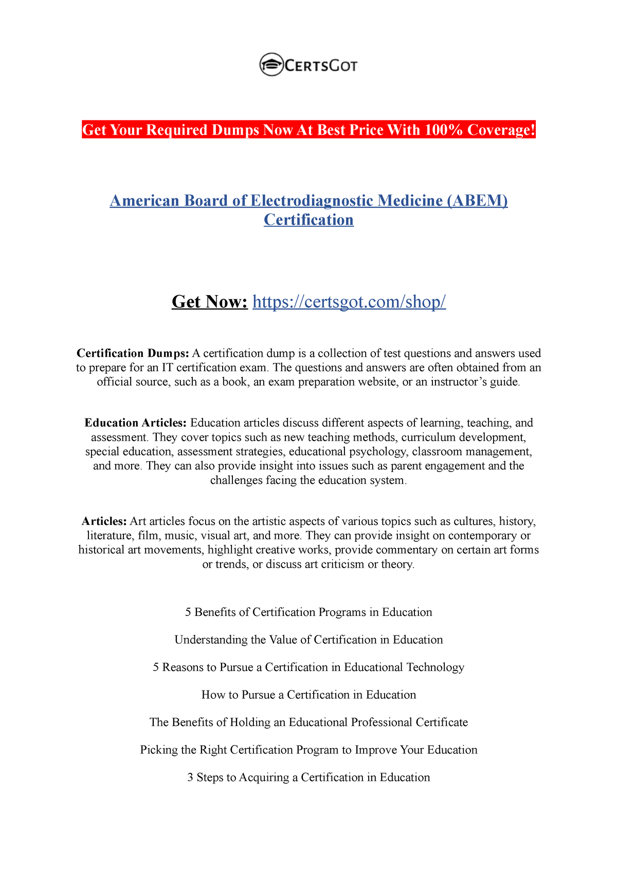 American Board Of Electrodiagnostic Medicine (ABEM) Certification - Get ...