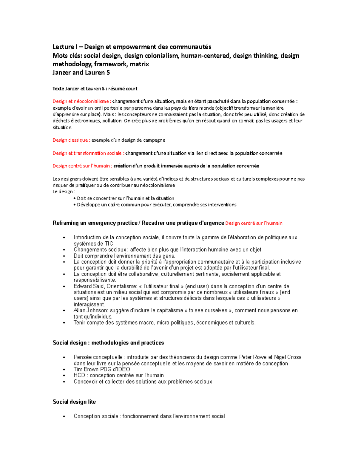 Lecture-I - Design et empowerment des sociétés - Lecture I – Design et ...