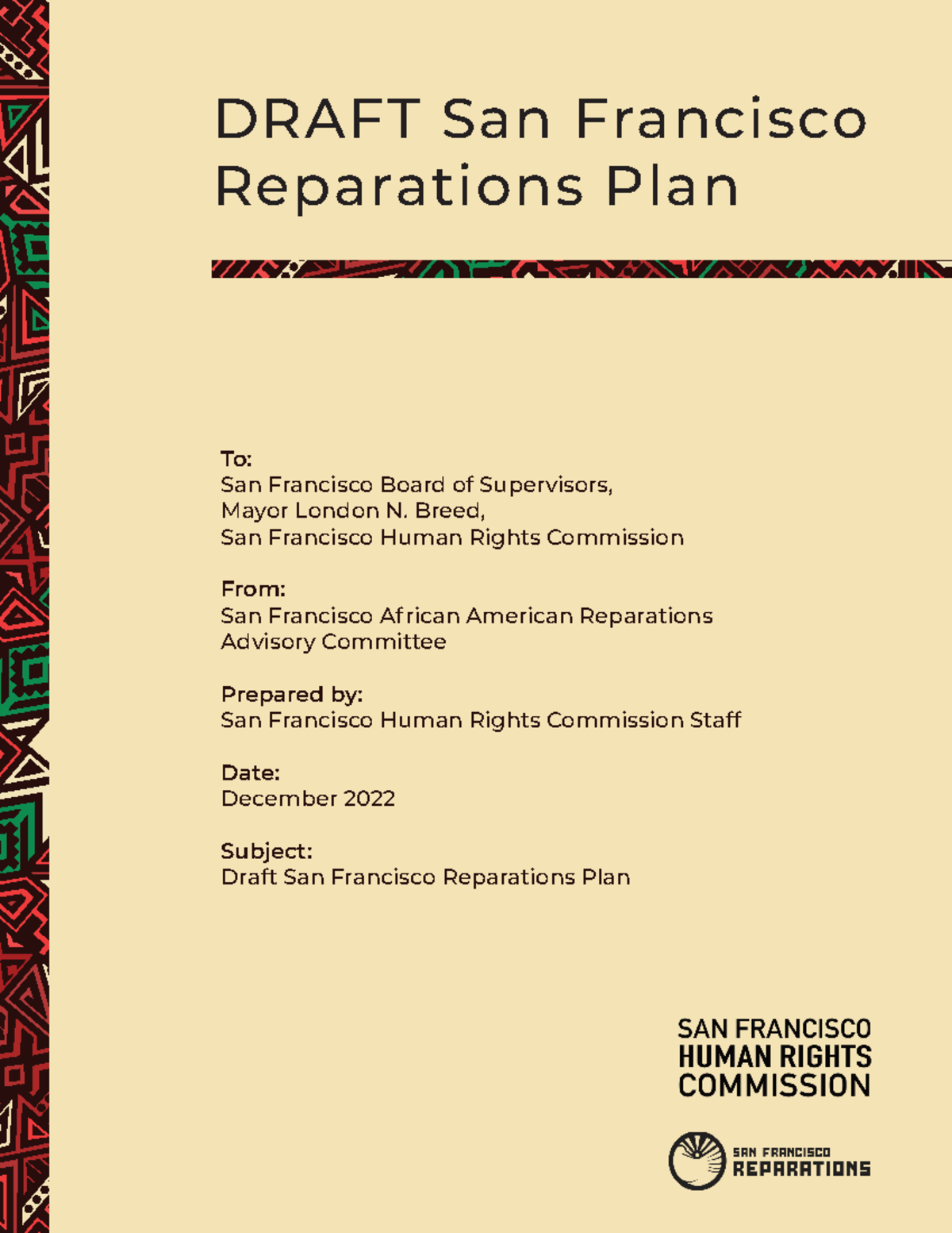 Business HRC Reparations 2022-2023 Report Final 0-1 - To: San Francisco ...