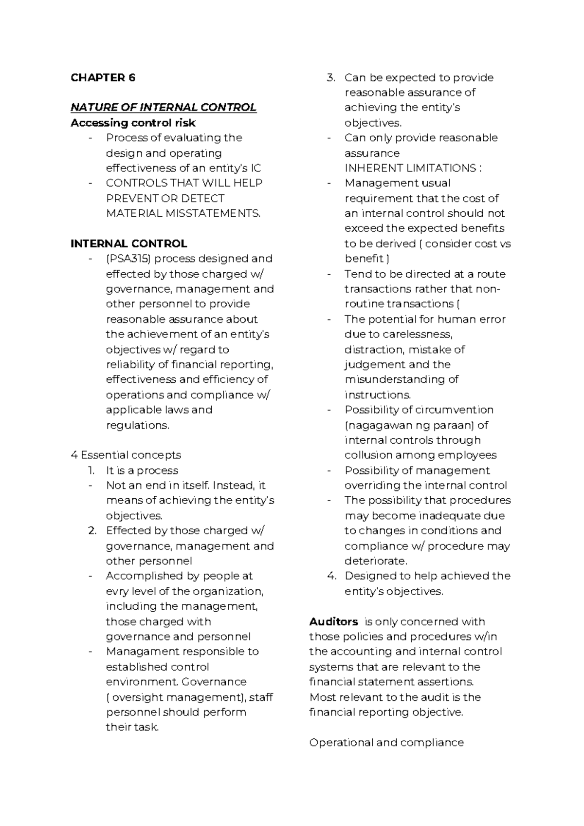 Chapter 6 - addasdasdw - CHAPTER 6 NATURE OF INTERNAL CONTROL Accessing ...