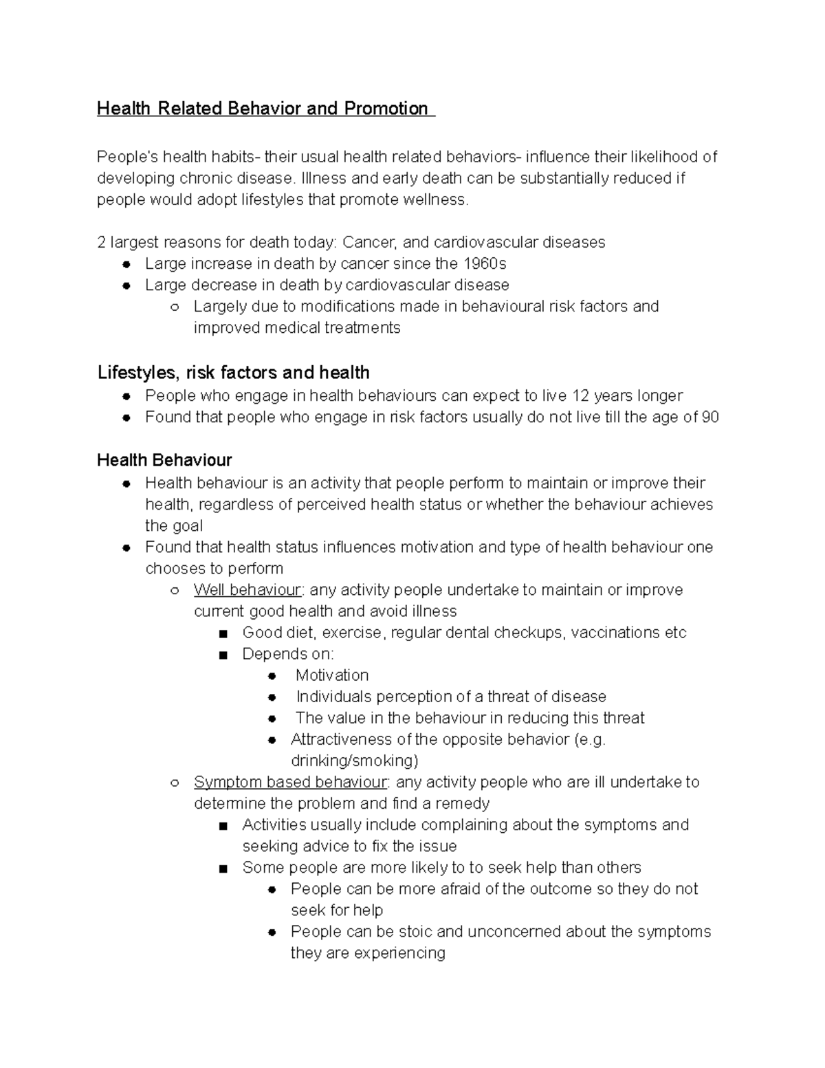 Chapter 6 - Health Related Behavior And Promotion People’s Health ...