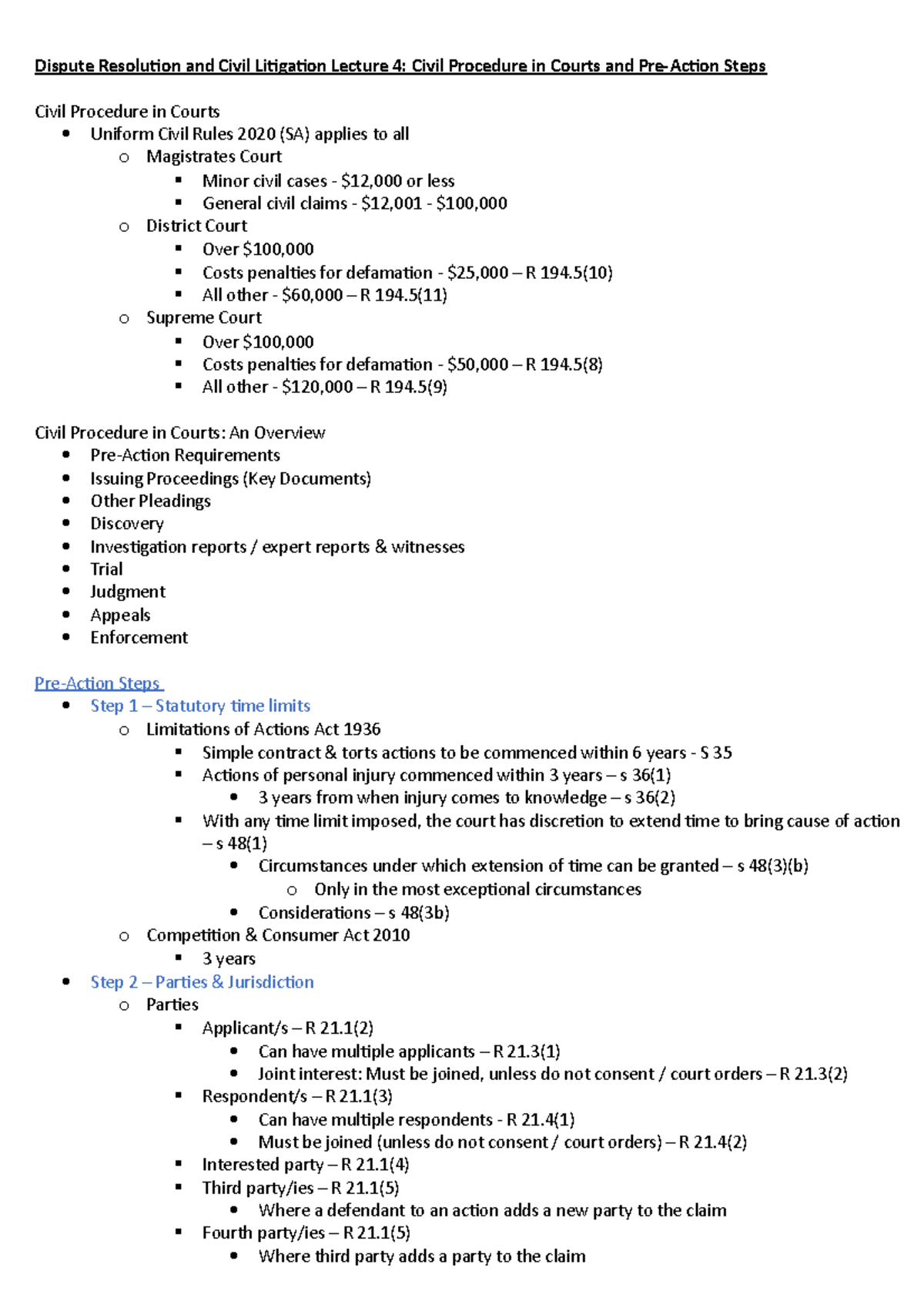 topic-4-notes-dispute-resolution-and-civil-litigation-dispute