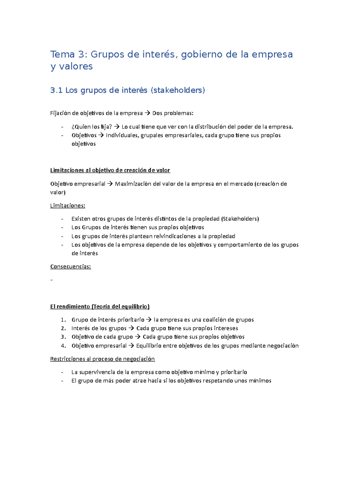 Tema 3 Tema 3 Grupos De Interés Gobierno De La Empresa Y Valores 3 Los Grupos De Interés 3523