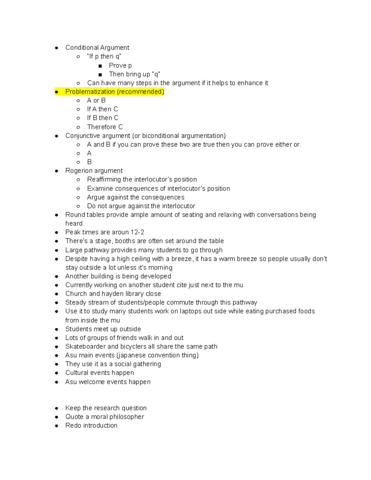 Agumentation Notes Eng 101 - Conditional Argument “If p then q” Prove p ...