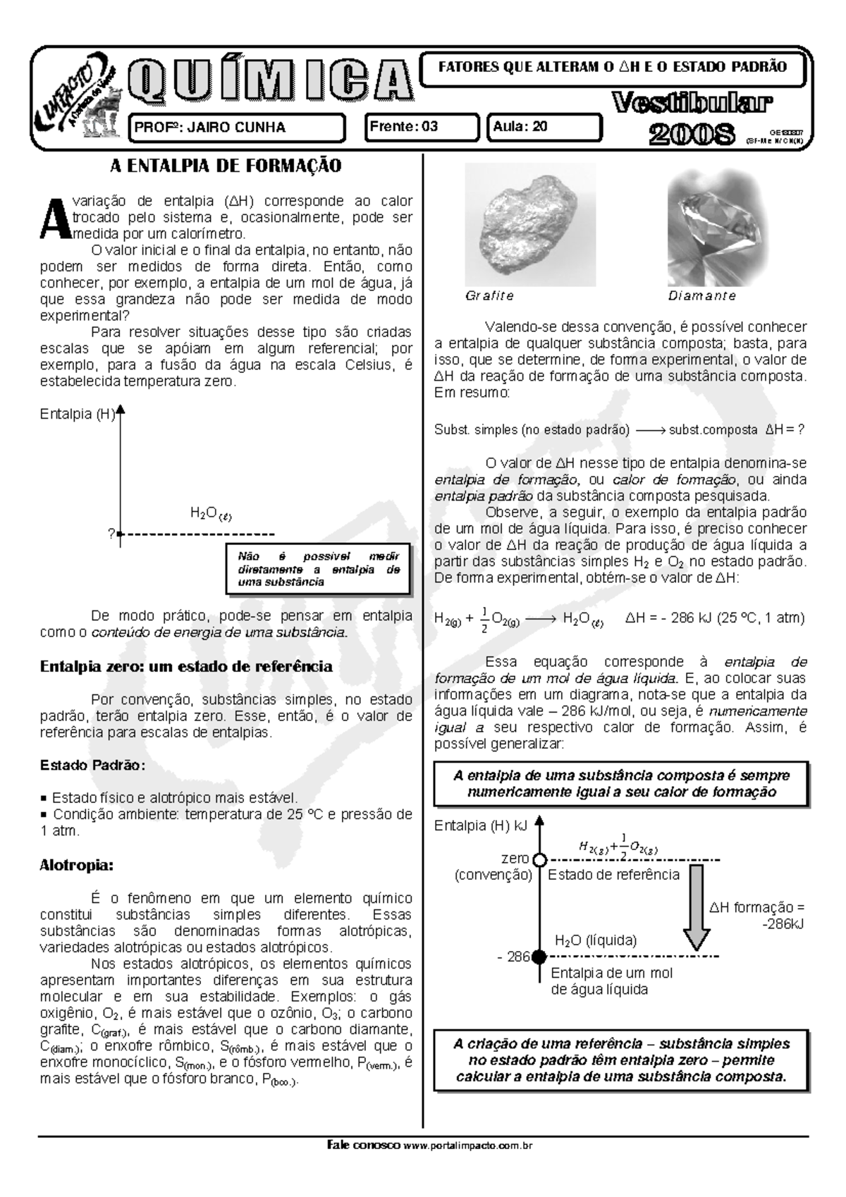 Quimica Pre Vestibular Impacto Fatores que Alteram o Delta H - (SF-M e ...