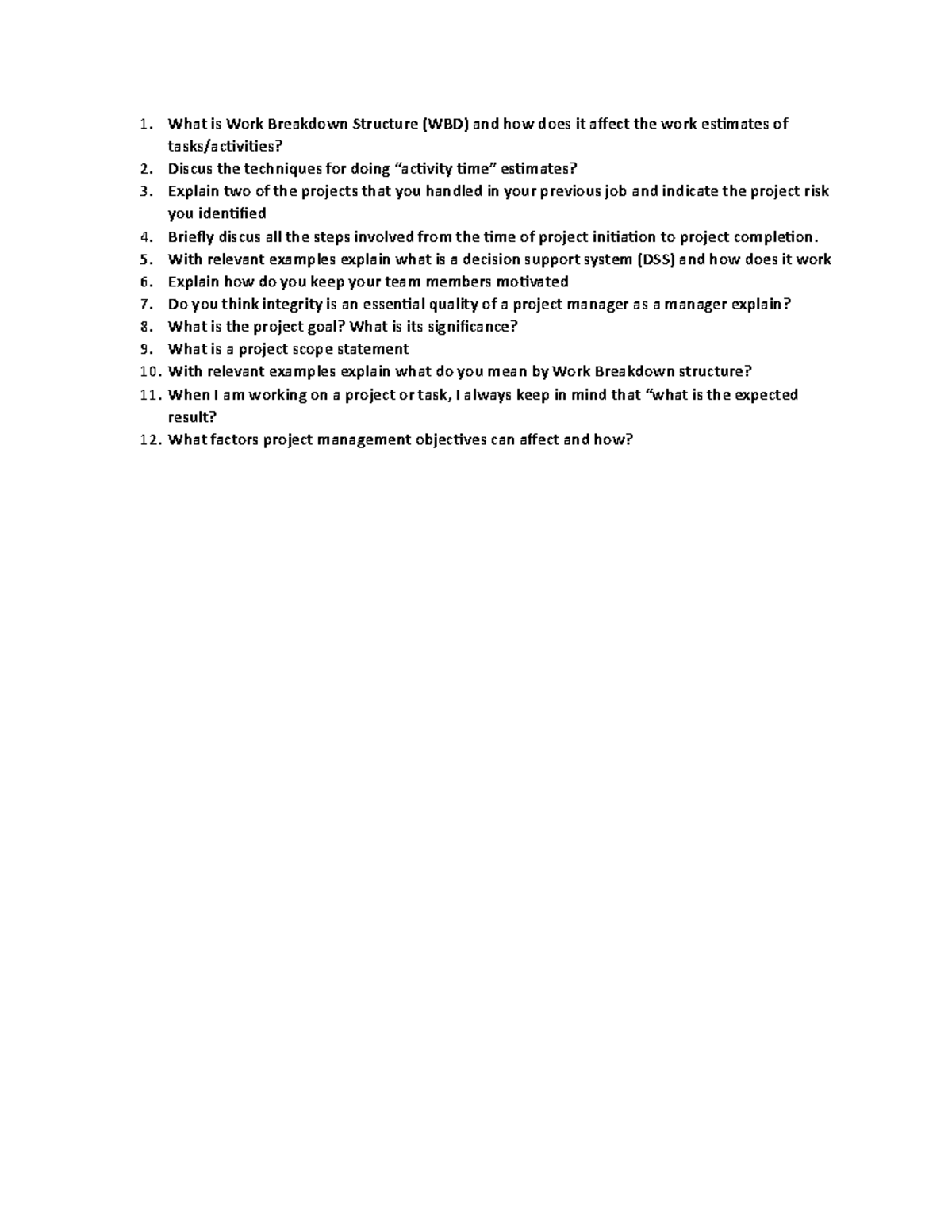 Project scheduling and management CAT - What is Work Breakdown ...