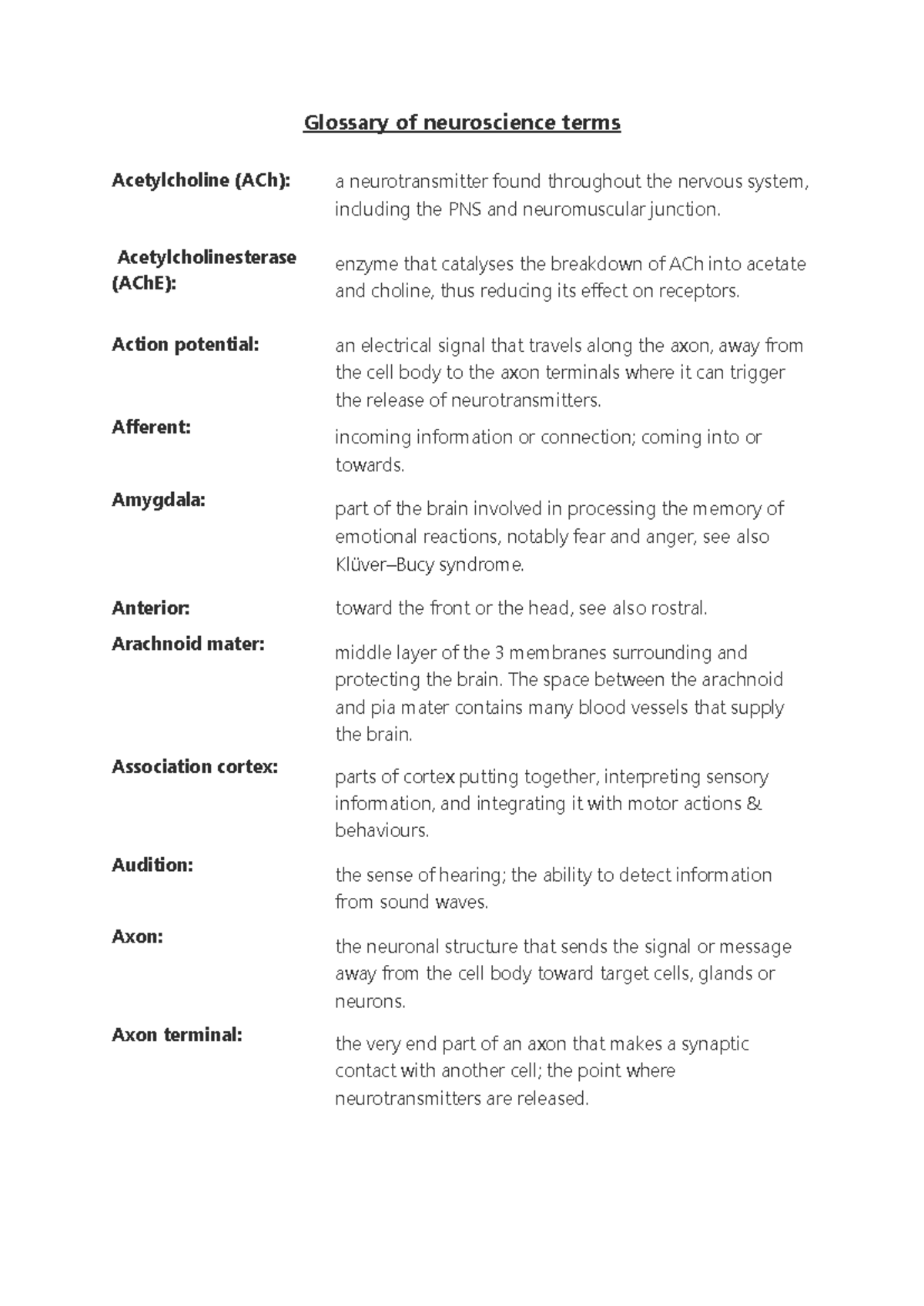 Glossary Of Neuroscience Terms Glossary Of Neuroscience Terms Glossary Of Neuroscience Terms Glossary Of Neuroscience Terms