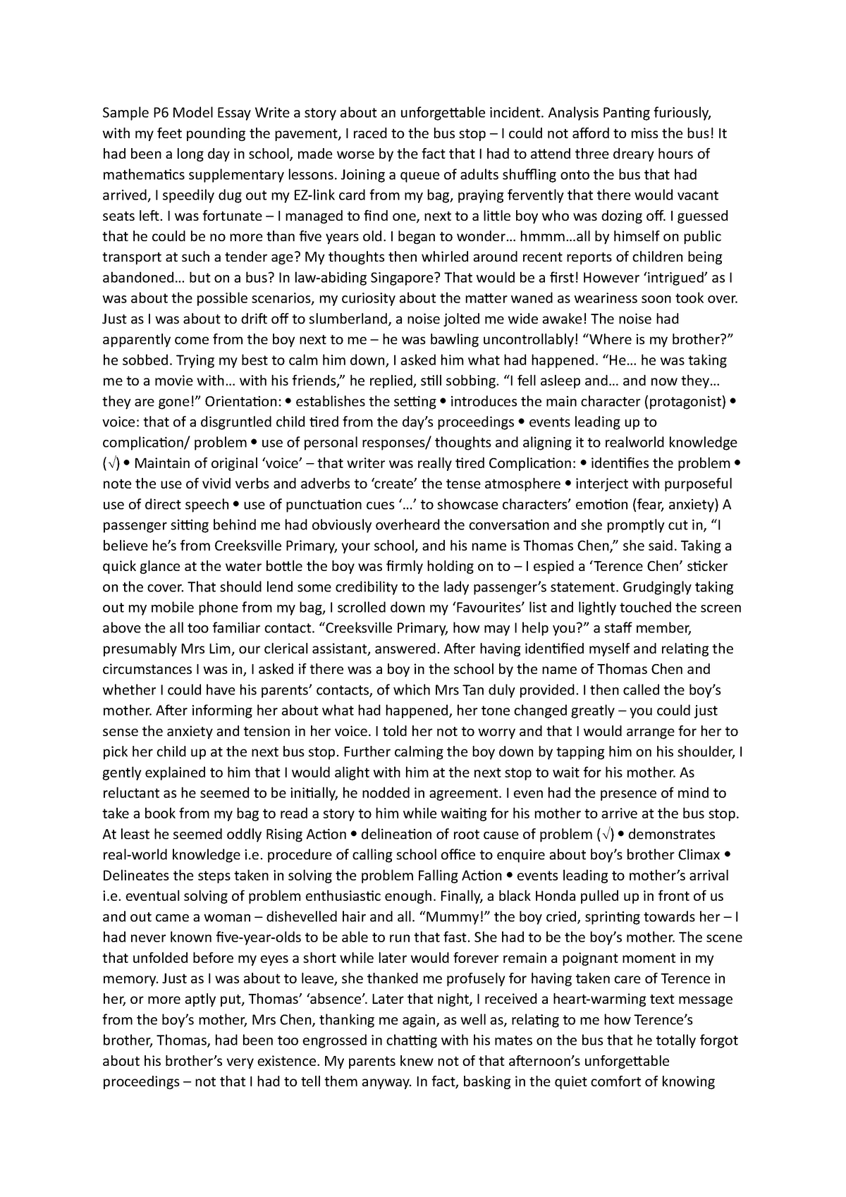 unforgettable incident short essay