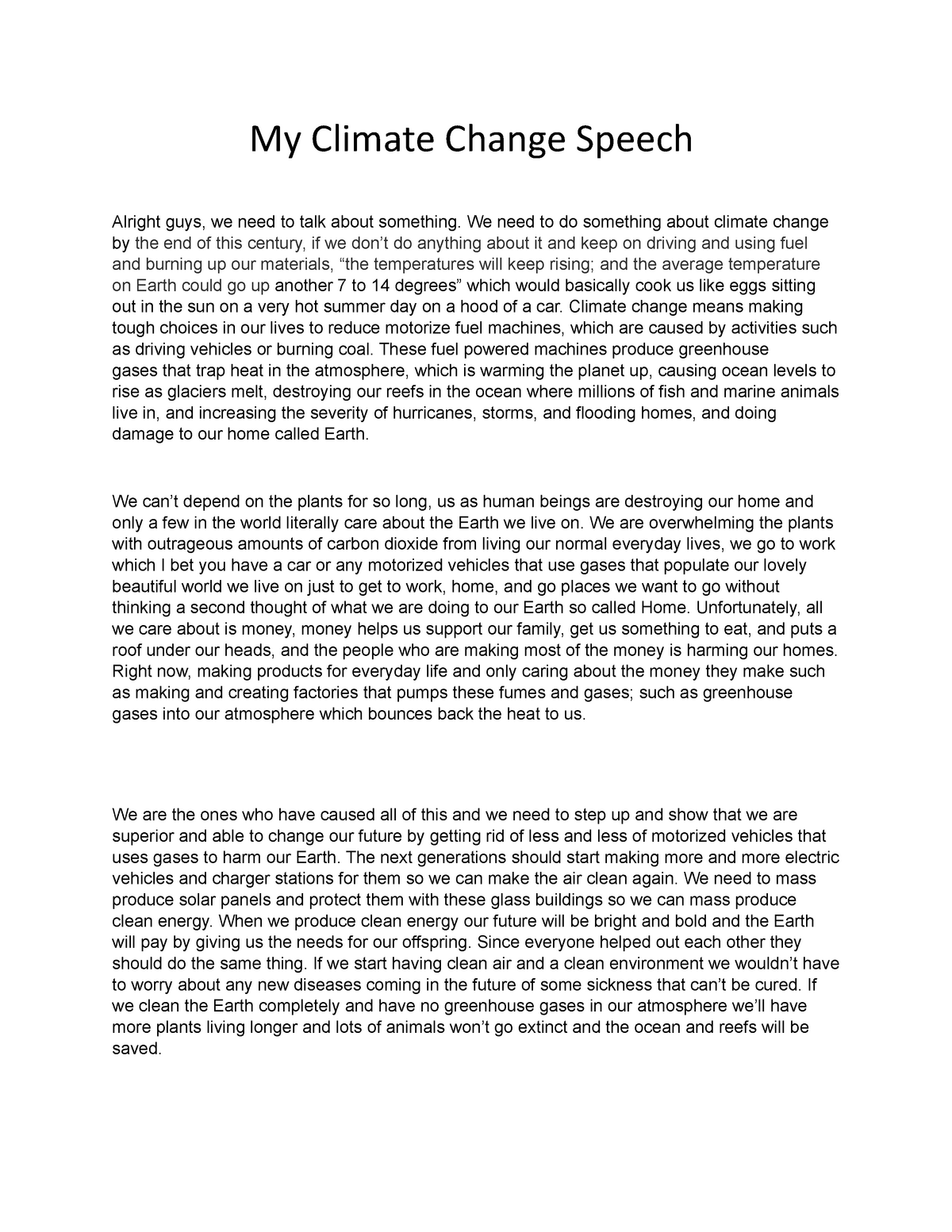 introduction sentence for climate change essay