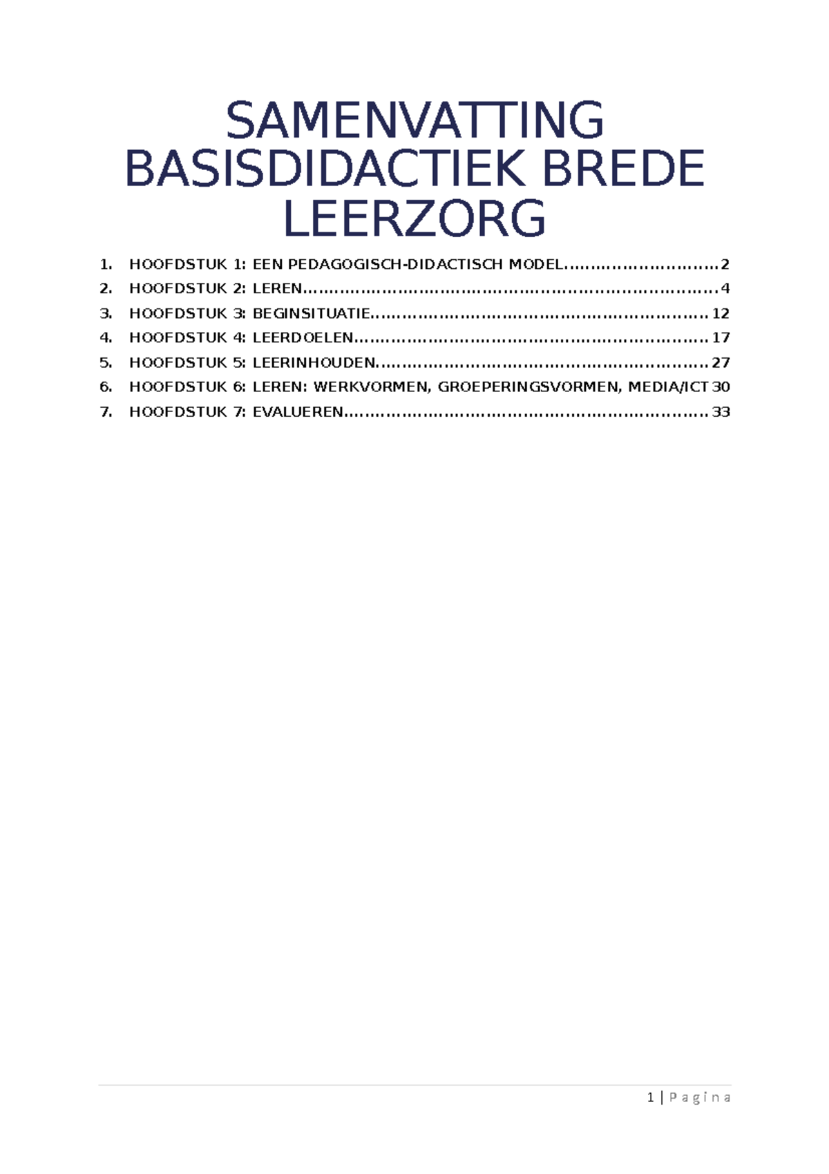 Samenvatting Basisdidactiek Brede Leerzorg - SAMENVATTING ...