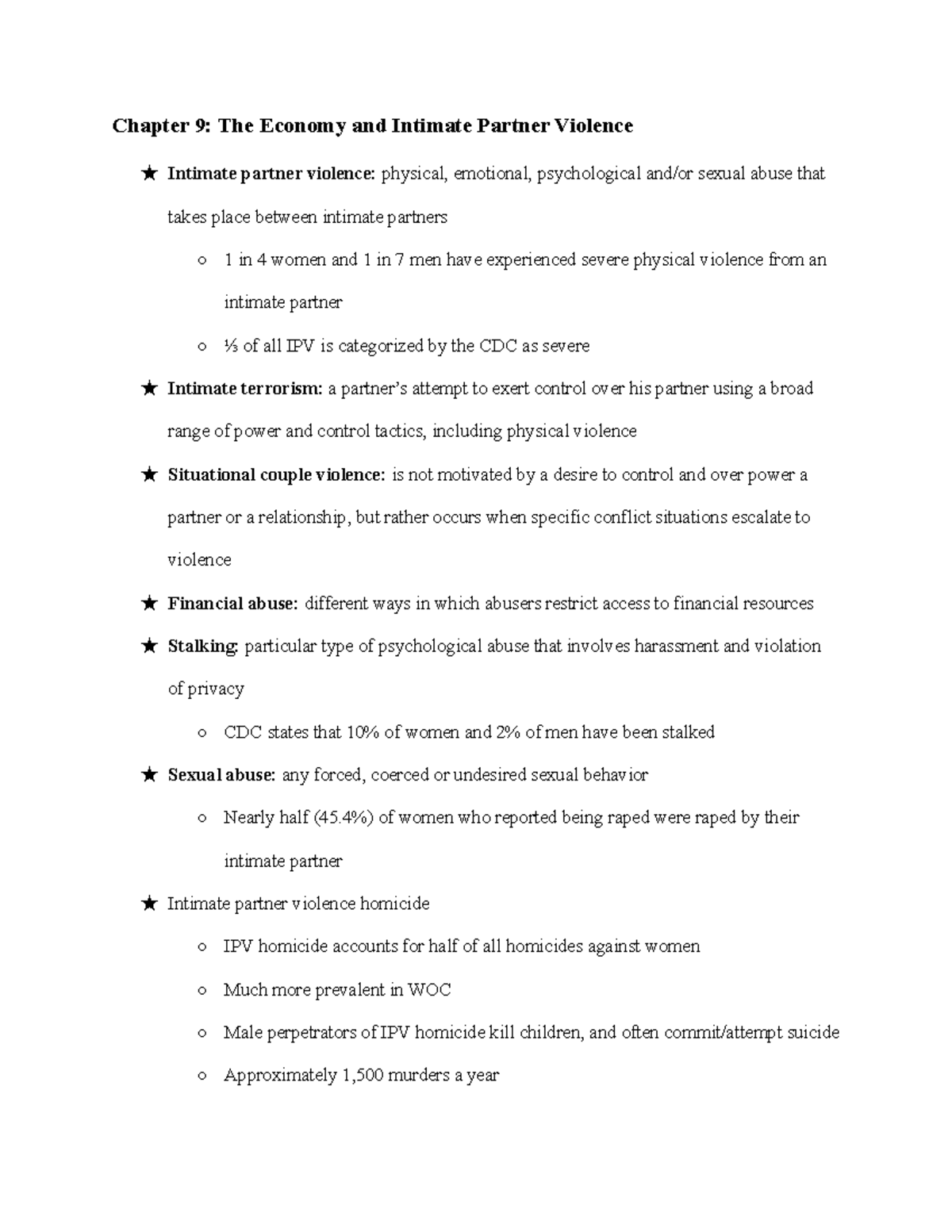 Chapter 9 The Economy and Intimate Partner Violence - Chapter 9: The ...