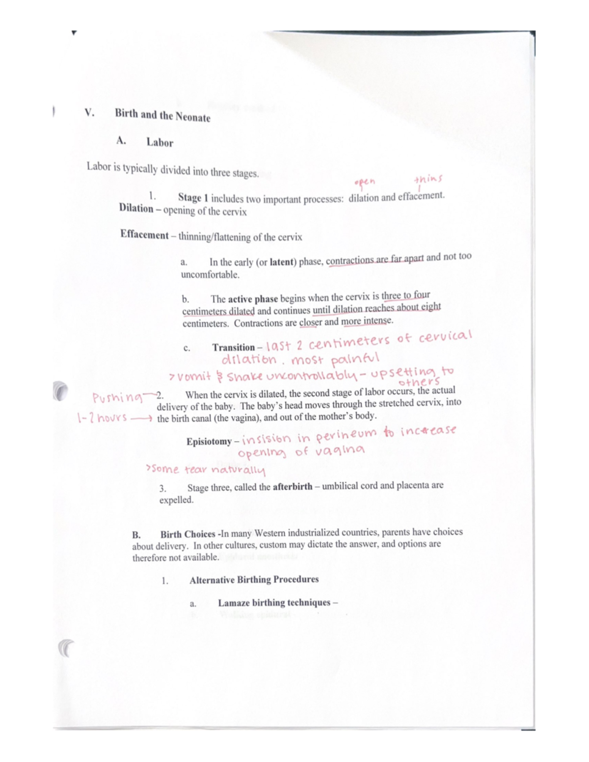 Birth and the Neonate LSU Psychology Notes For Exam 1 over Chapters