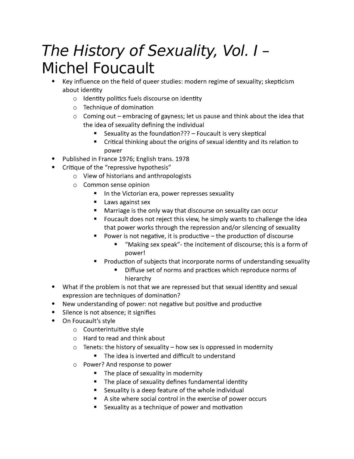 The History Of Sexuality Vol 1 Michel Foucault The History Of Sexuality Vol I Michel 