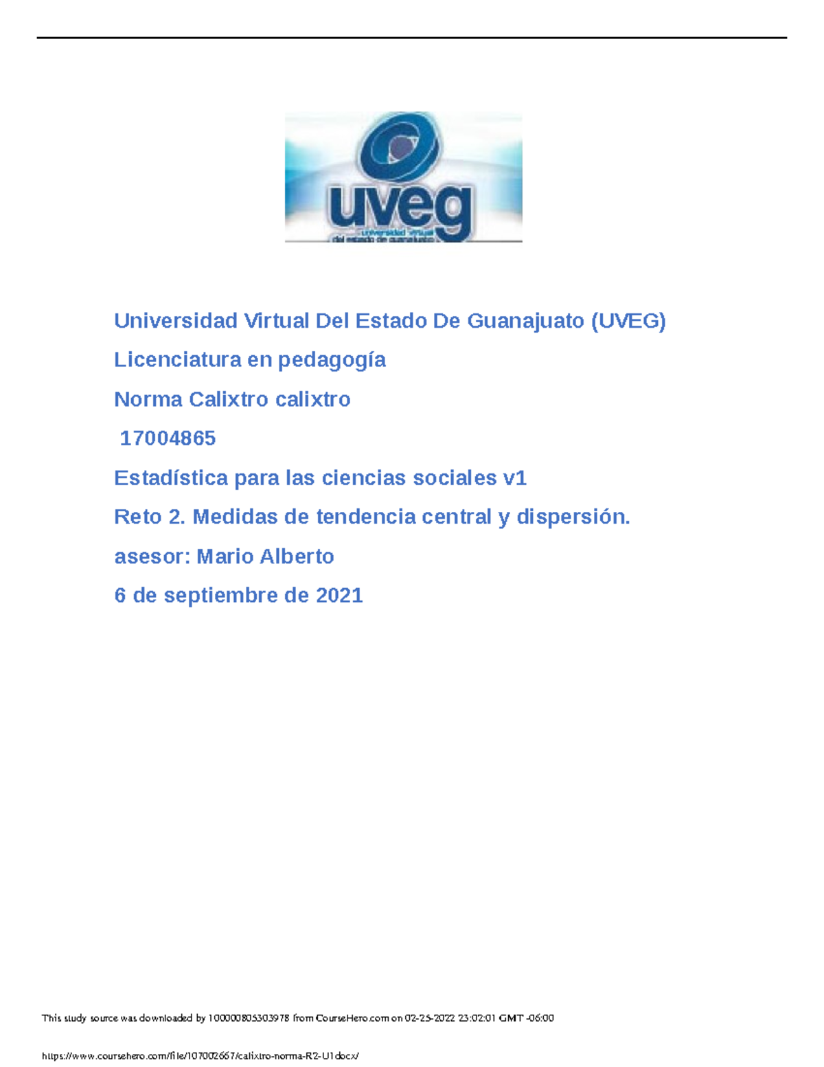 Calixtro norma R2 U1 - Reto 2 - Universidad Virtual Del Estado De ...